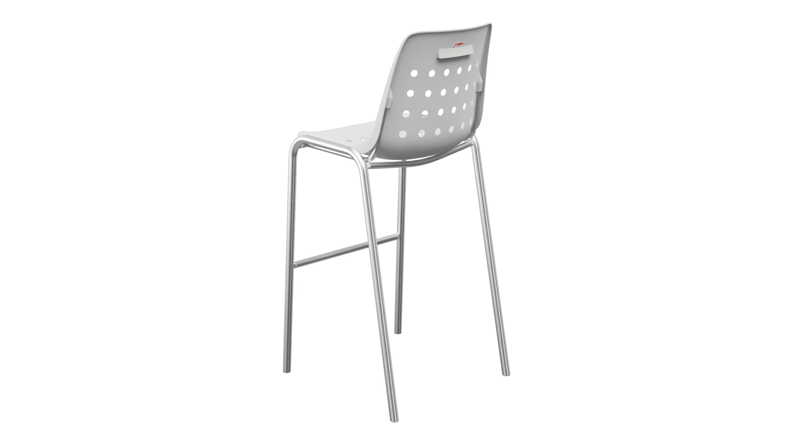 Bermuda Schalen-Barstuhl ohne Armlehne  in Alusilber präsentiert im Onlineshop von KAQTU Design AG. Outdoor-Barstuhl ist von Schaffner