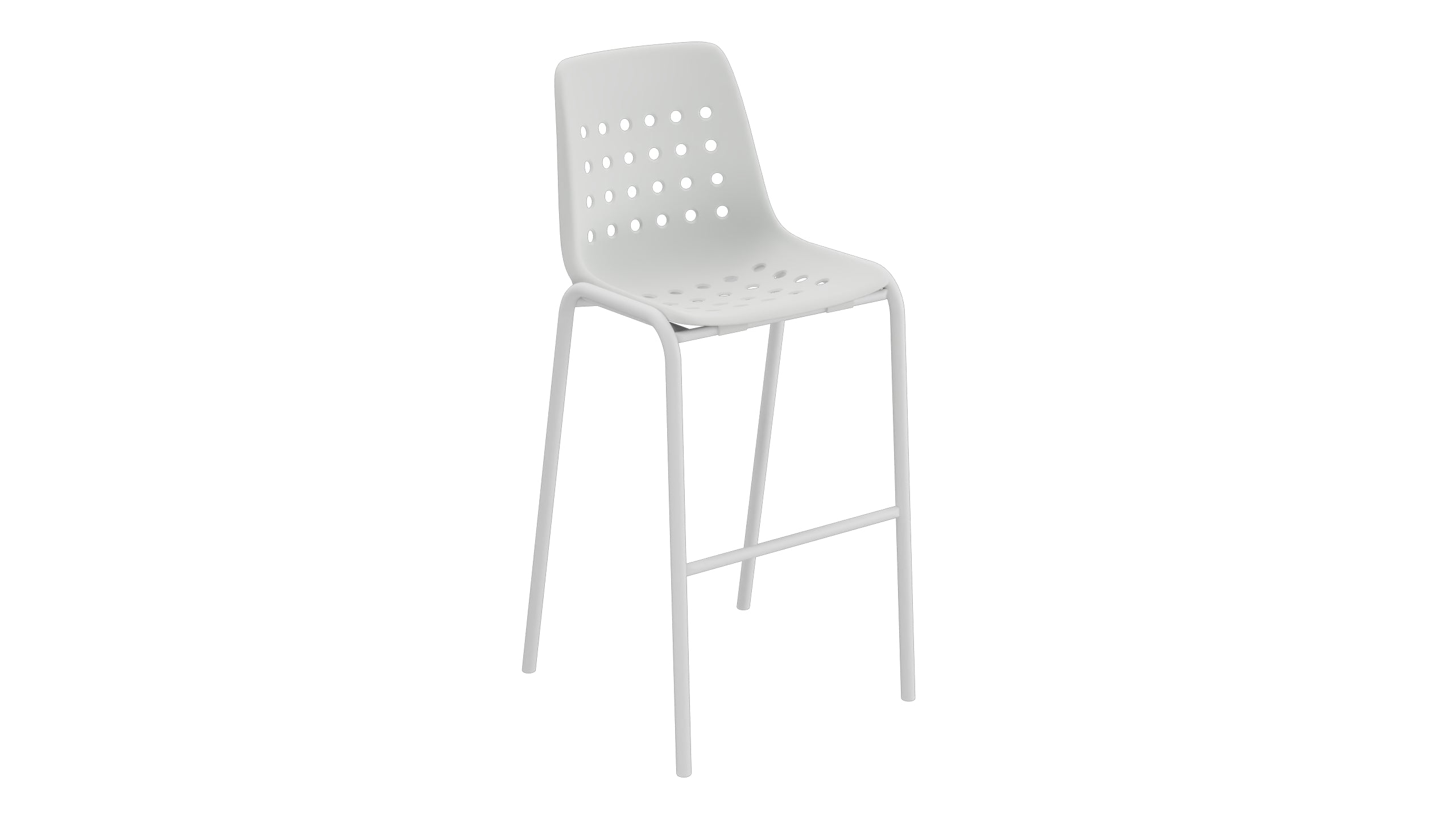 Bermuda Schalen-Barstuhl ohne Armlehne  in Alusilber präsentiert im Onlineshop von KAQTU Design AG. Outdoor-Barstuhl ist von Schaffner