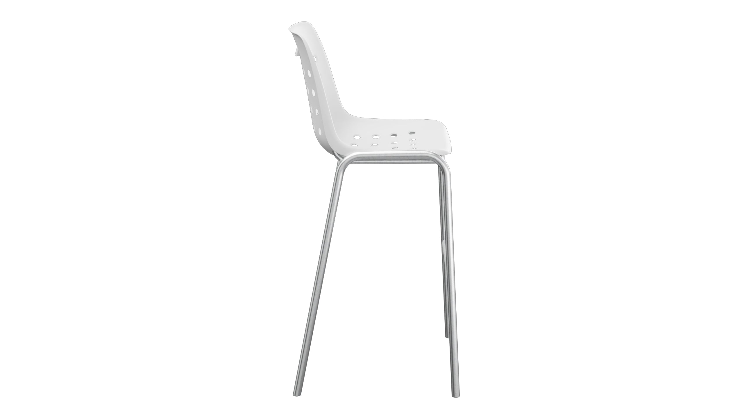 Bermuda Schalen-Barstuhl ohne Armlehne  in Weiss präsentiert im Onlineshop von KAQTU Design AG. Outdoor-Barstuhl ist von Schaffner