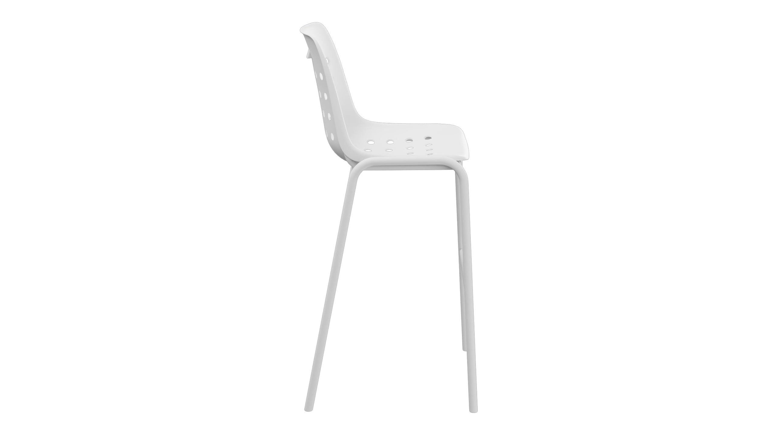 Bermuda Schalen-Barstuhl ohne Armlehne  in Weiss präsentiert im Onlineshop von KAQTU Design AG. Outdoor-Barstuhl ist von Schaffner