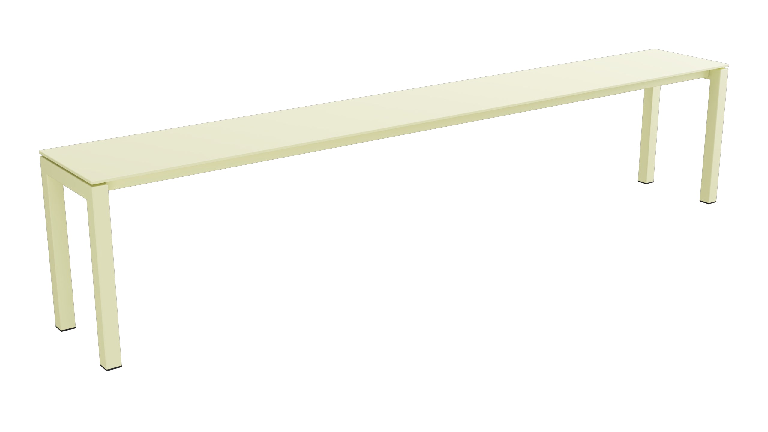 Luzern Glasfaser-Gartenbank 206x32  in Buchsbaumgelb präsentiert im Onlineshop von KAQTU Design AG. Gartenbank ist von Schaffner