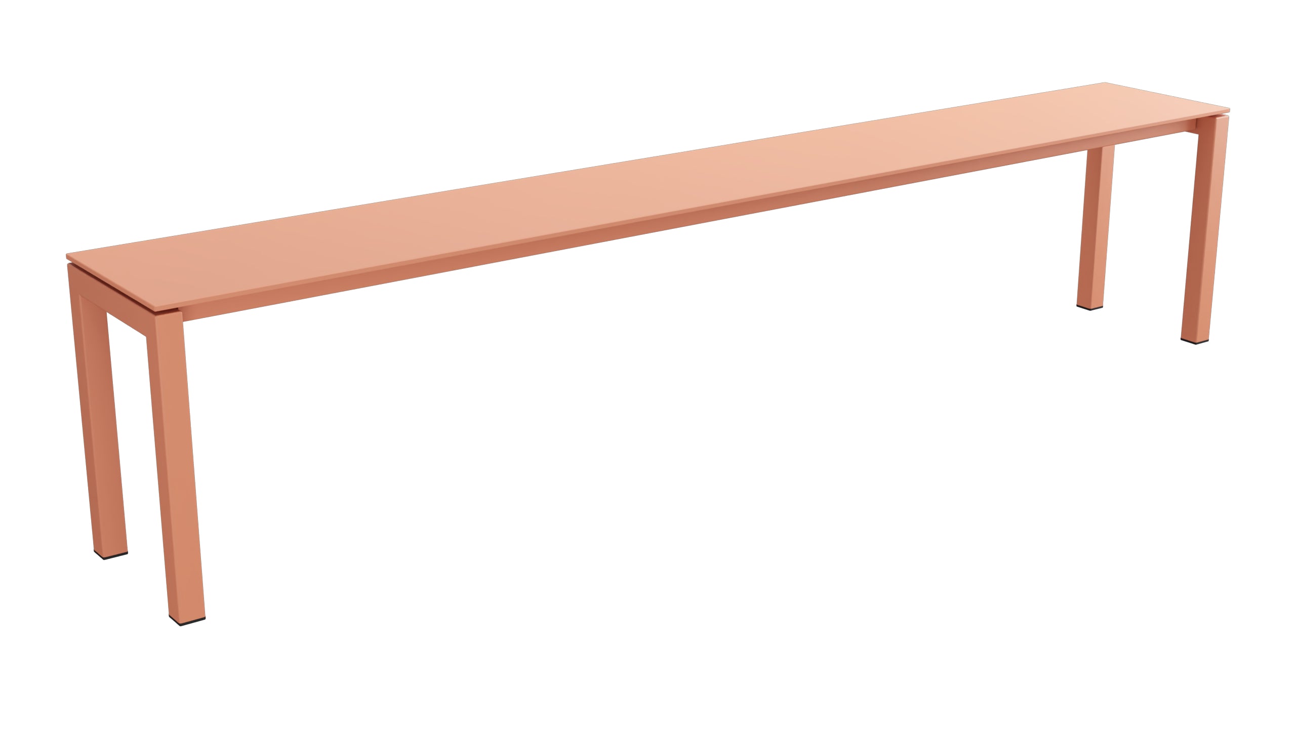 Luzern Glasfaser-Gartenbank 206x32  in Pastellterracotta präsentiert im Onlineshop von KAQTU Design AG. Gartenbank ist von Schaffner