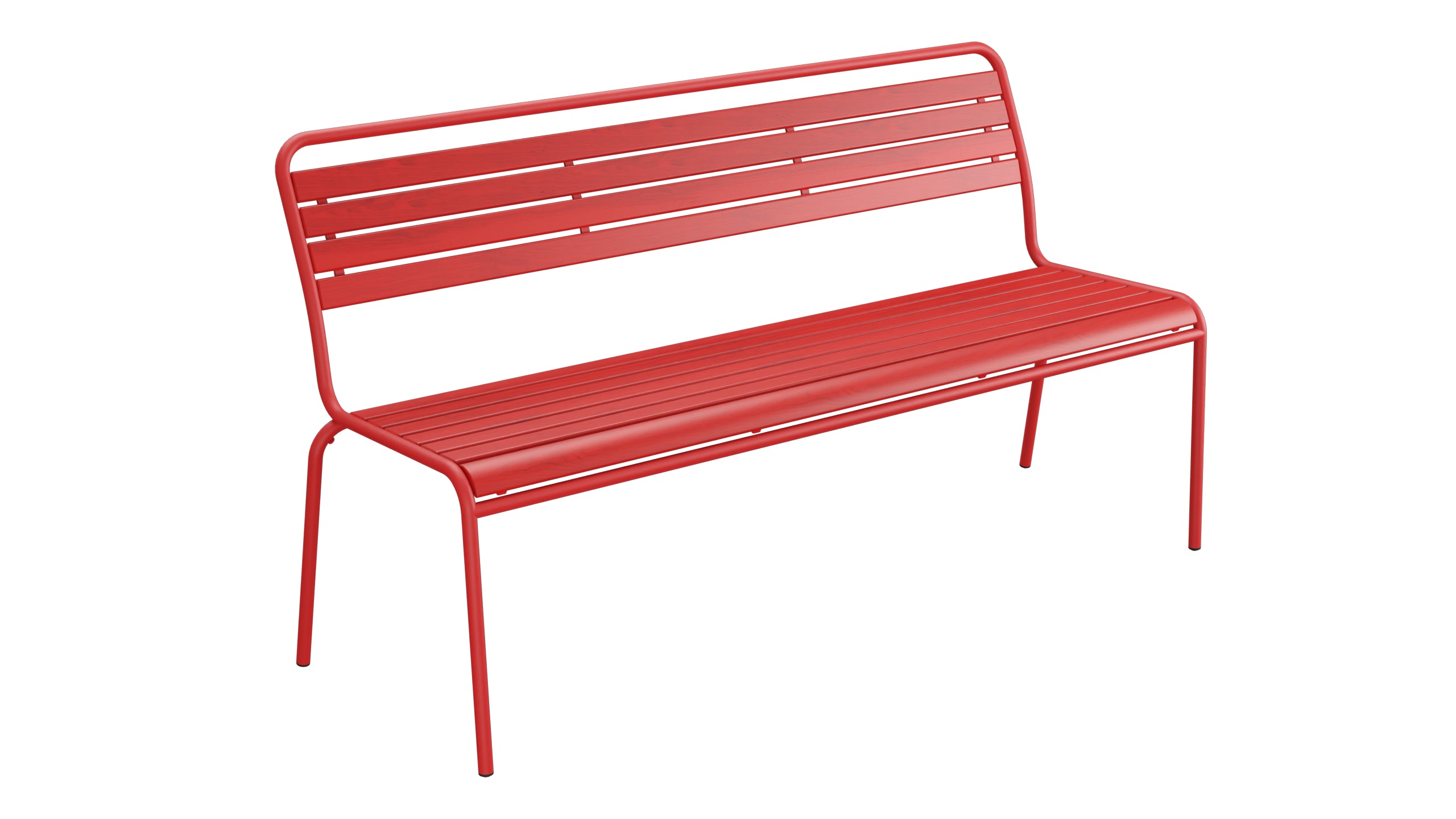 Rigi Holzlatten-3er-Gartenbank ohne Armlehne in Rot präsentiert im Onlineshop von KAQTU Design AG. Gartenbank ist von Schaffner