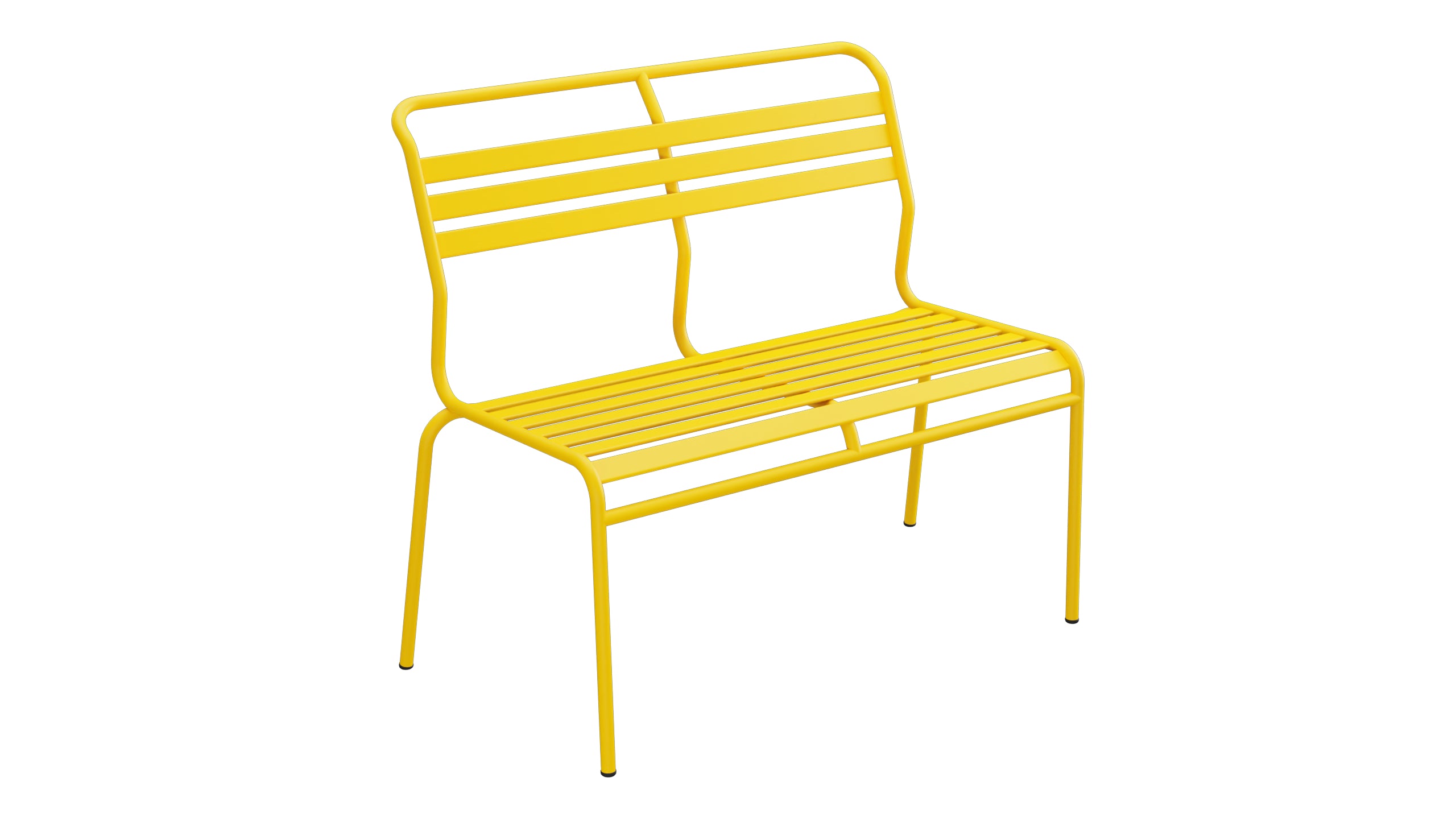 Säntis Lättli-2er Gartenbank ohne Armlehne in Gelb präsentiert im Onlineshop von KAQTU Design AG. Gartenbank ist von Schaffner