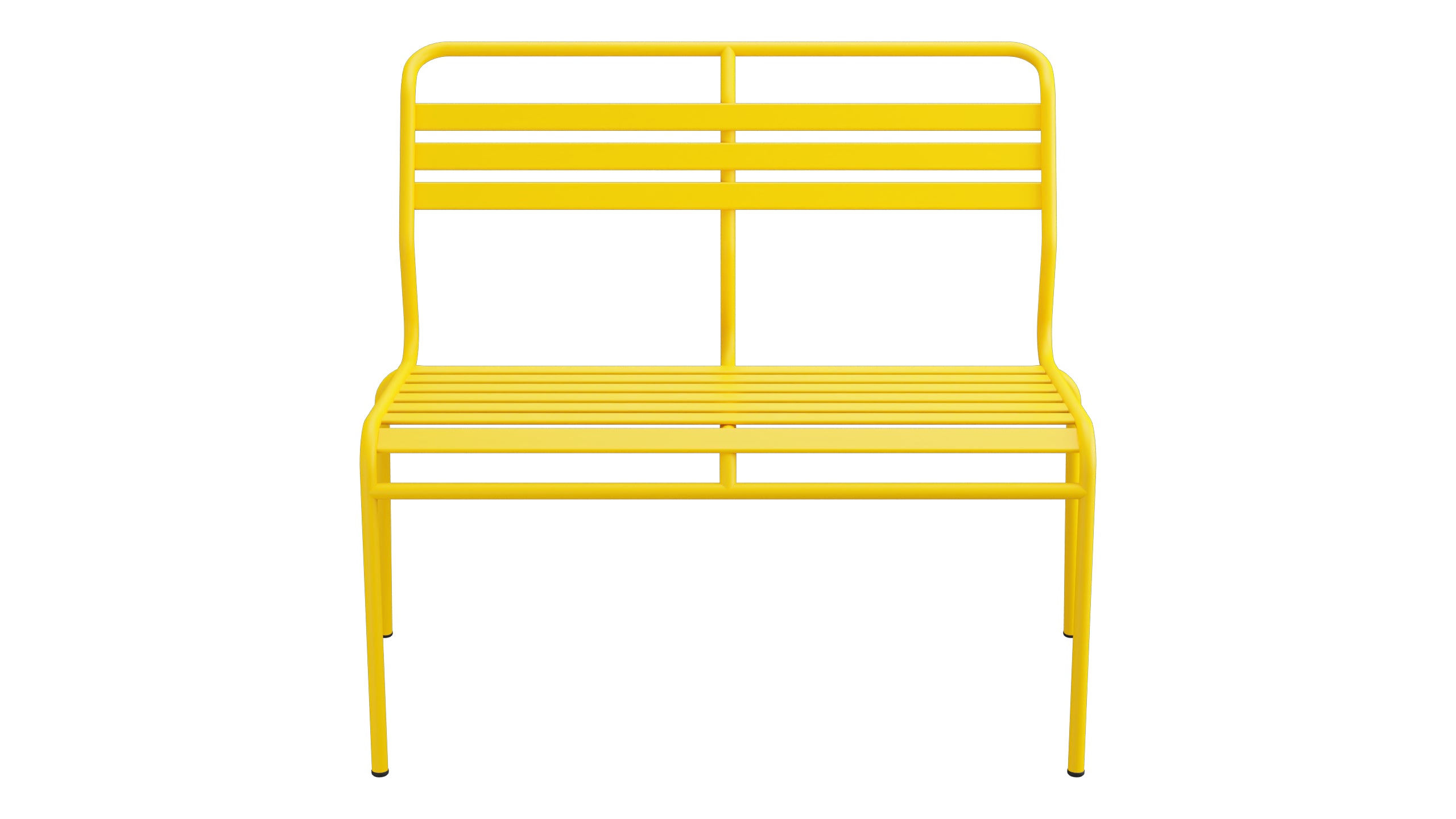 Säntis Lättli-2er Gartenbank ohne Armlehne in Gelb präsentiert im Onlineshop von KAQTU Design AG. Gartenbank ist von Schaffner