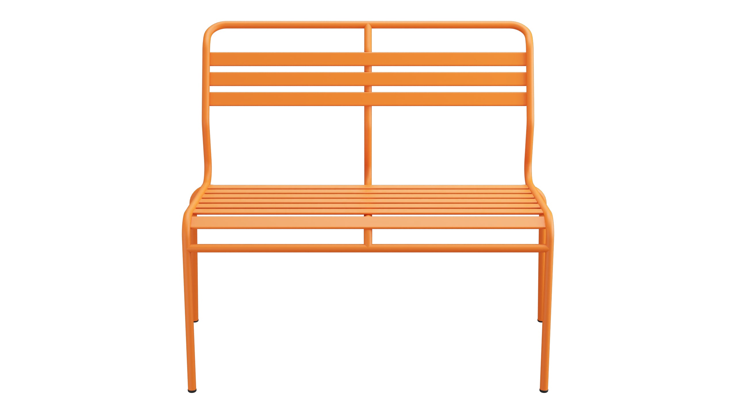 Säntis Lättli-2er Gartenbank ohne Armlehne in Orange präsentiert im Onlineshop von KAQTU Design AG. Gartenbank ist von Schaffner