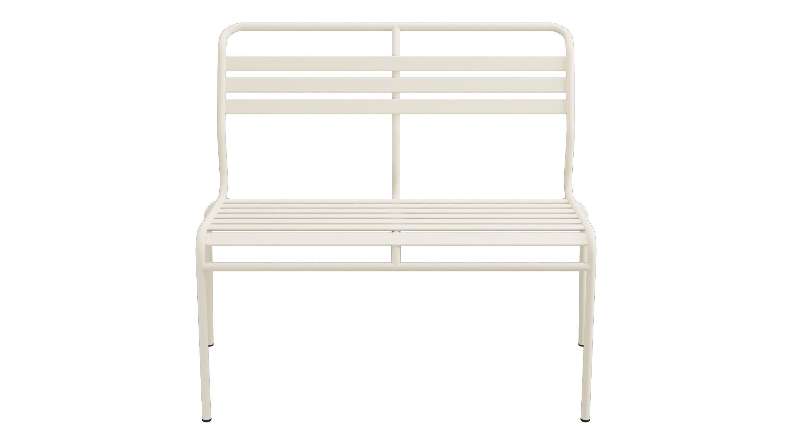 Säntis Lättli-2er Gartenbank ohne Armlehne in Pastellsand präsentiert im Onlineshop von KAQTU Design AG. Gartenbank ist von Schaffner