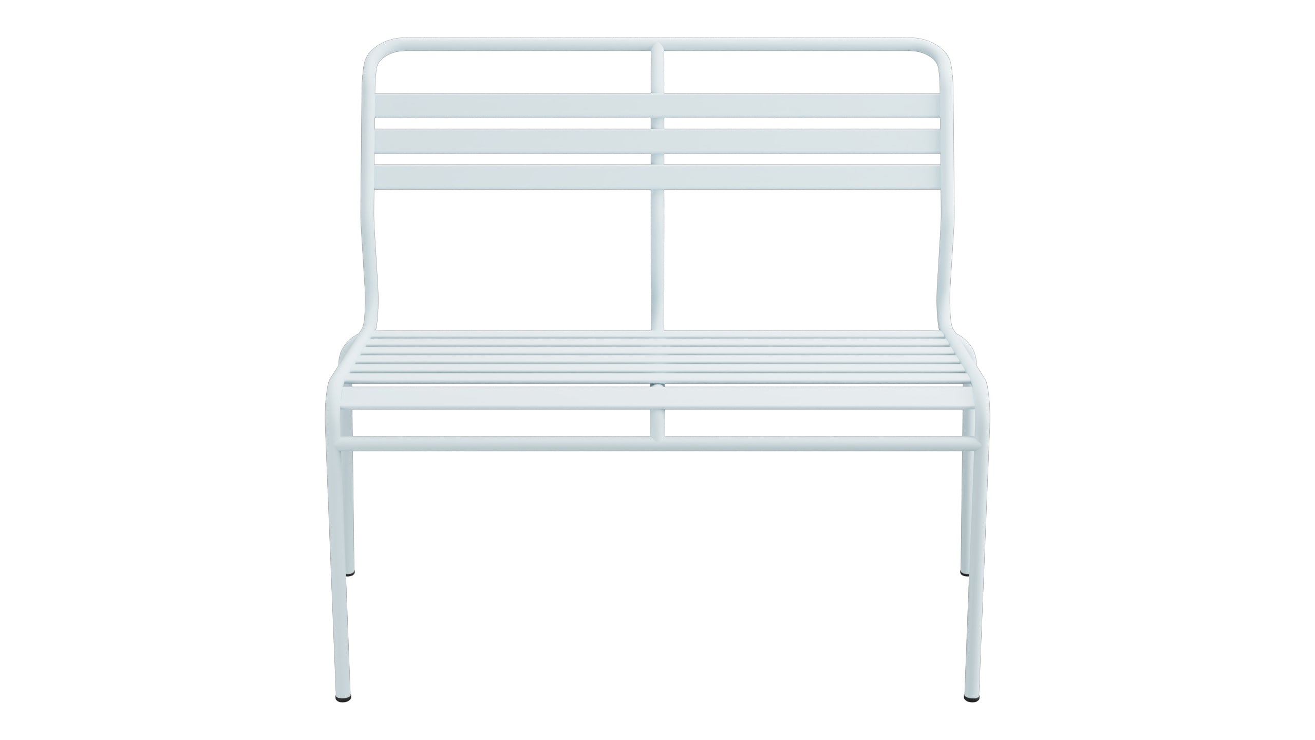 Säntis Lättli-2er Gartenbank ohne Armlehne in Pastellblau präsentiert im Onlineshop von KAQTU Design AG. Gartenbank ist von Schaffner