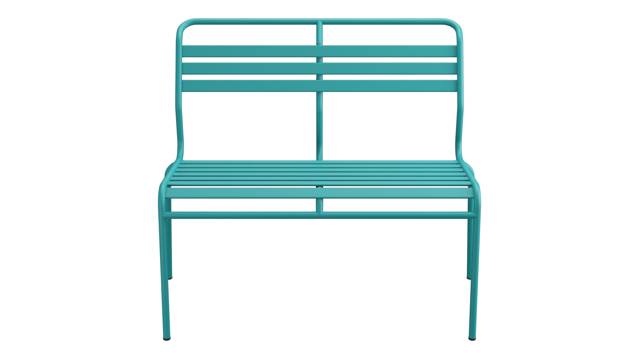 Säntis Lättli-2er Gartenbank ohne Armlehne in Kaliblau präsentiert im Onlineshop von KAQTU Design AG. Gartenbank ist von Schaffner