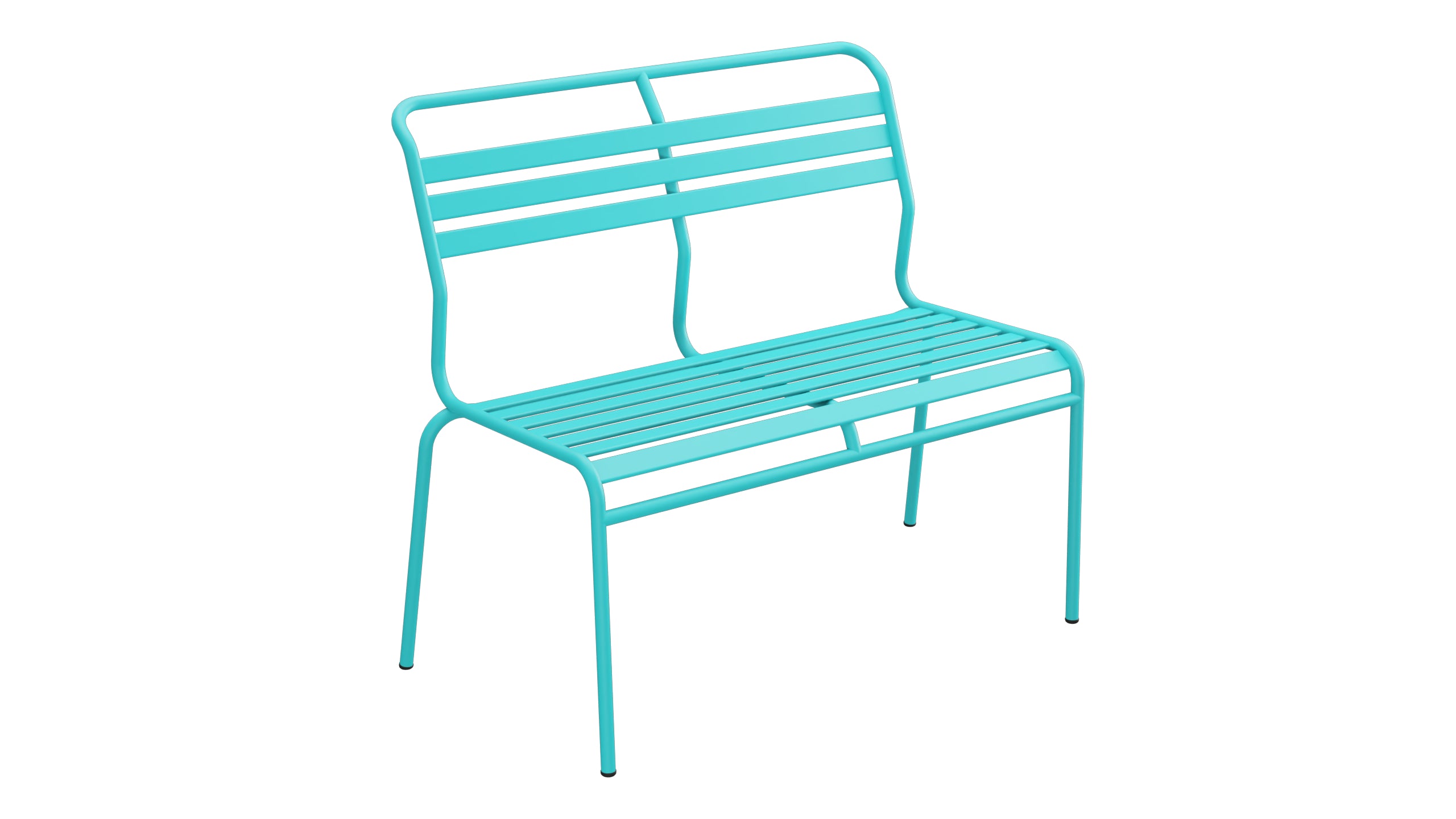 Säntis Lättli-2er Gartenbank ohne Armlehne in Türkis präsentiert im Onlineshop von KAQTU Design AG. Gartenbank ist von Schaffner