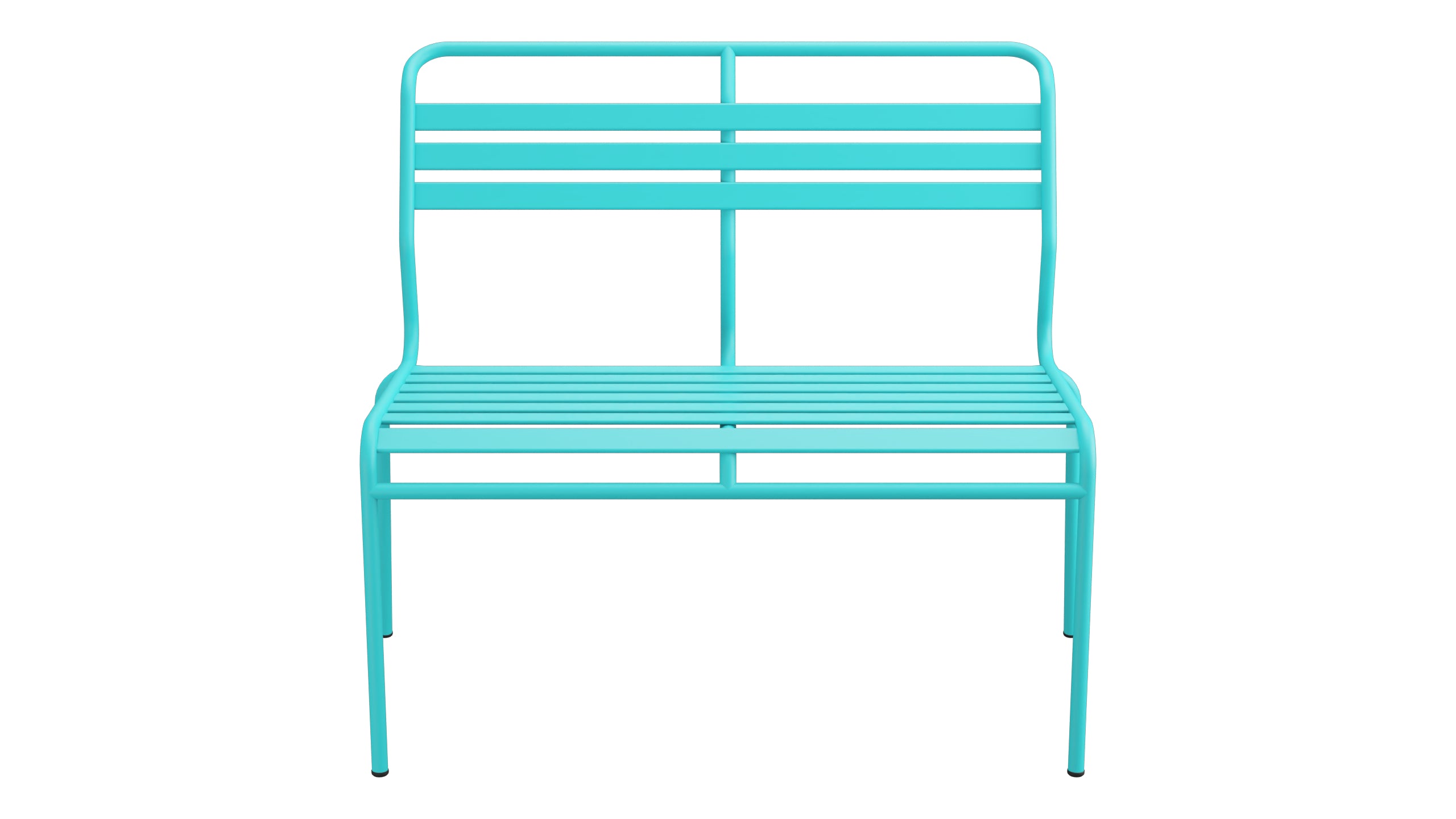 Säntis Lättli-2er Gartenbank ohne Armlehne in Türkis präsentiert im Onlineshop von KAQTU Design AG. Gartenbank ist von Schaffner