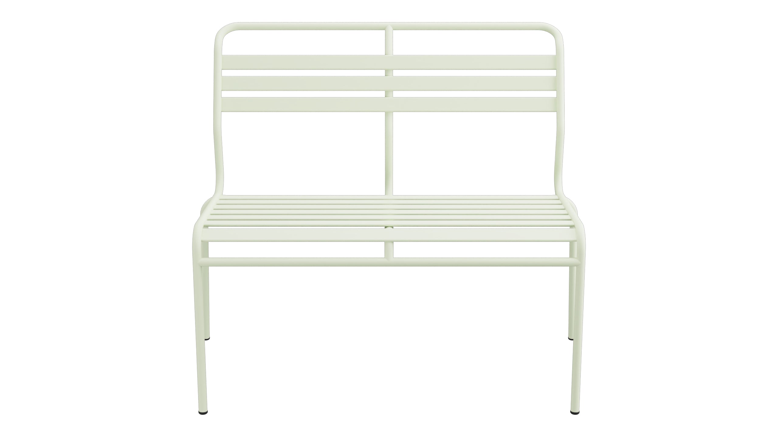 Säntis Lättli-2er Gartenbank ohne Armlehne in Pastellgrün präsentiert im Onlineshop von KAQTU Design AG. Gartenbank ist von Schaffner