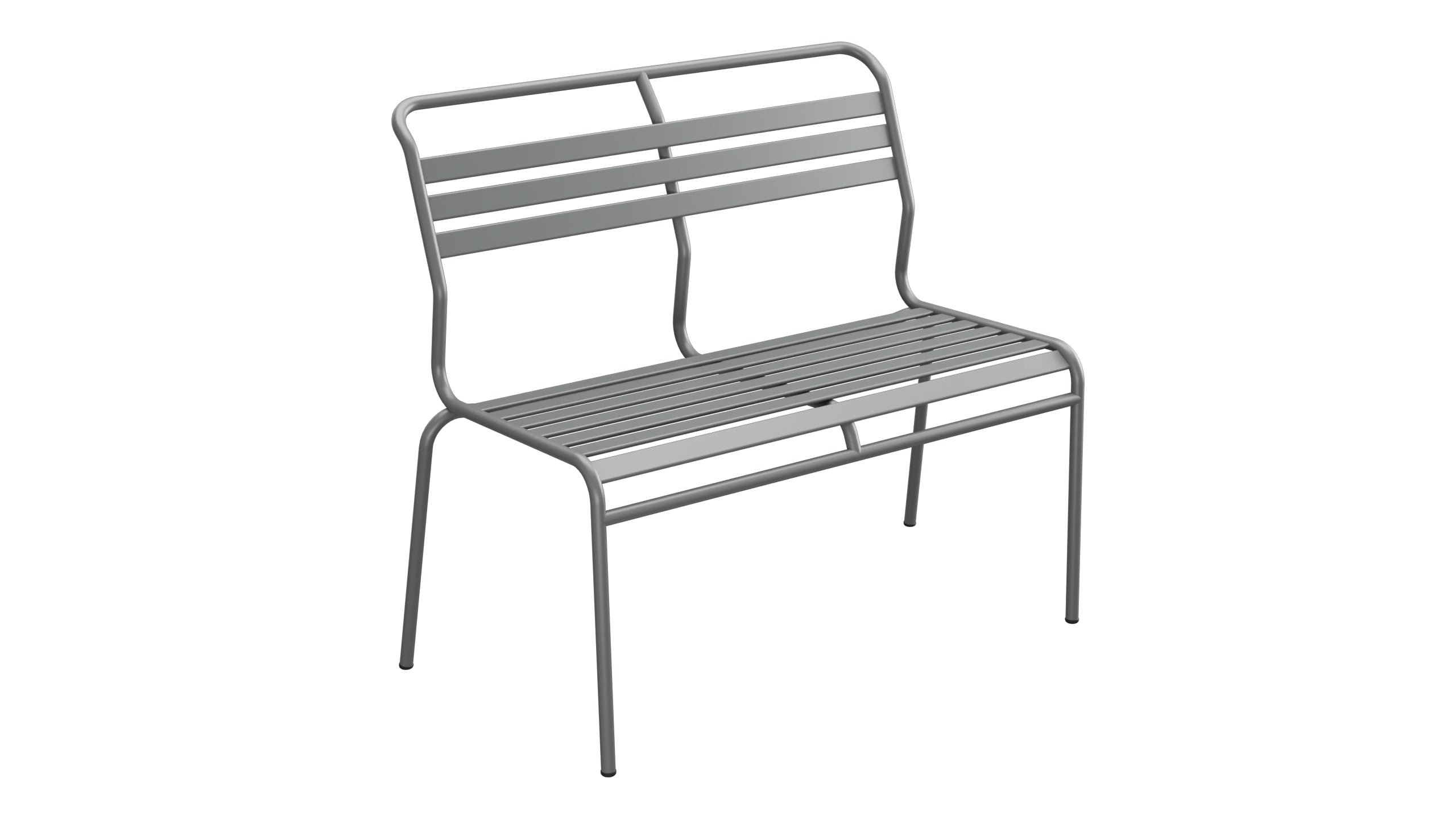 Säntis Lättli-2er Gartenbank ohne Armlehne in Graphit präsentiert im Onlineshop von KAQTU Design AG. Gartenbank ist von Schaffner