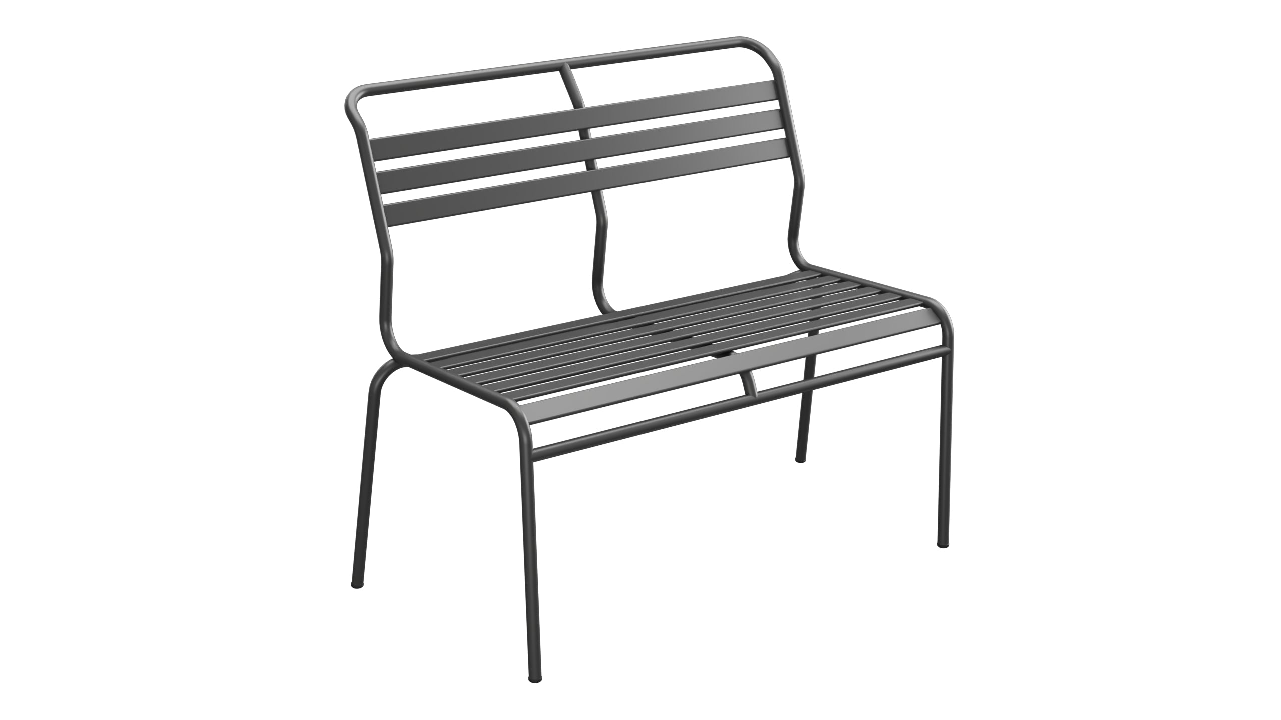 Säntis Lättli-2er Gartenbank ohne Armlehne in Anthrazit präsentiert im Onlineshop von KAQTU Design AG. Gartenbank ist von Schaffner