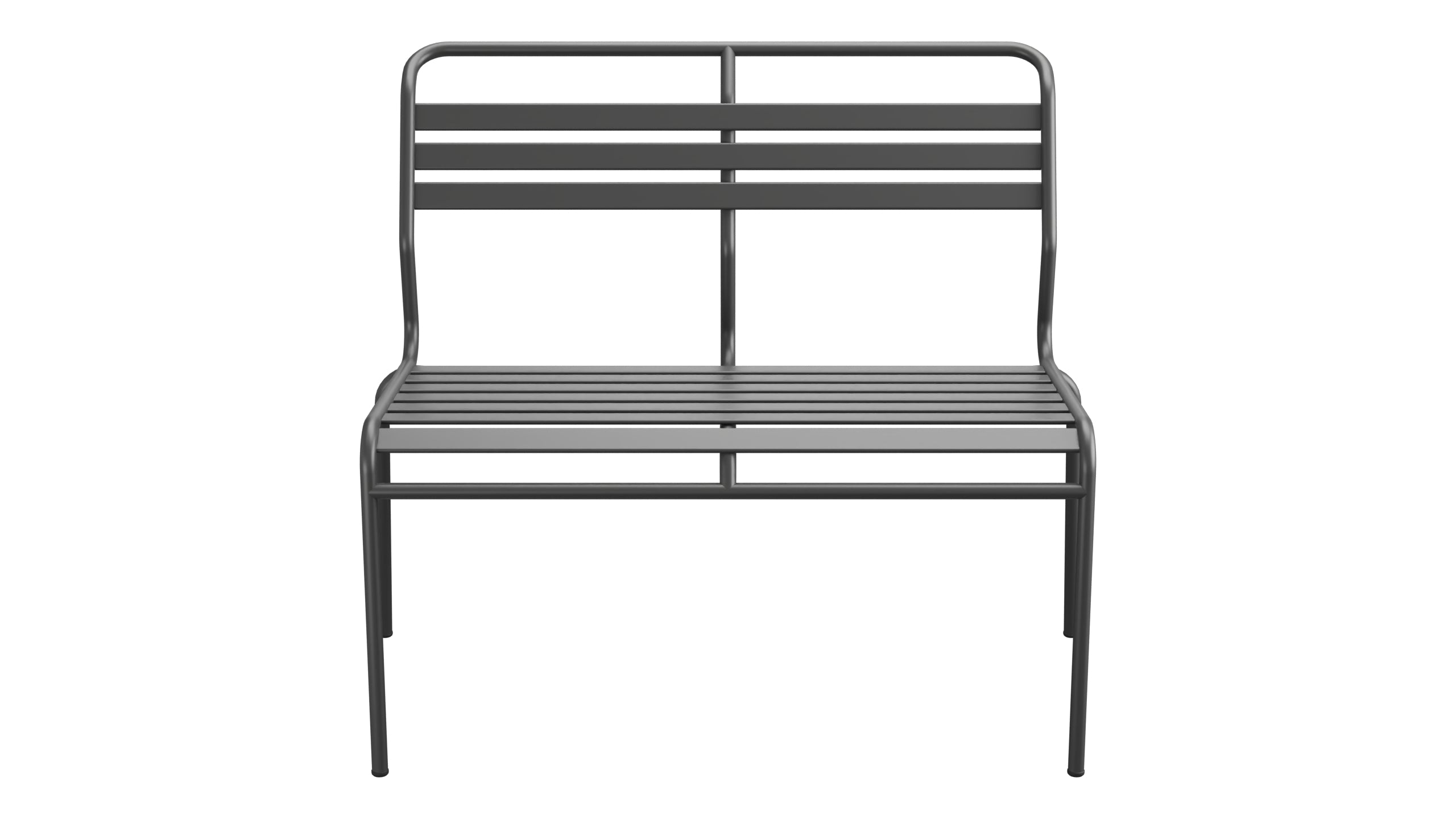 Säntis Lättli-2er Gartenbank ohne Armlehne in Anthrazit präsentiert im Onlineshop von KAQTU Design AG. Gartenbank ist von Schaffner