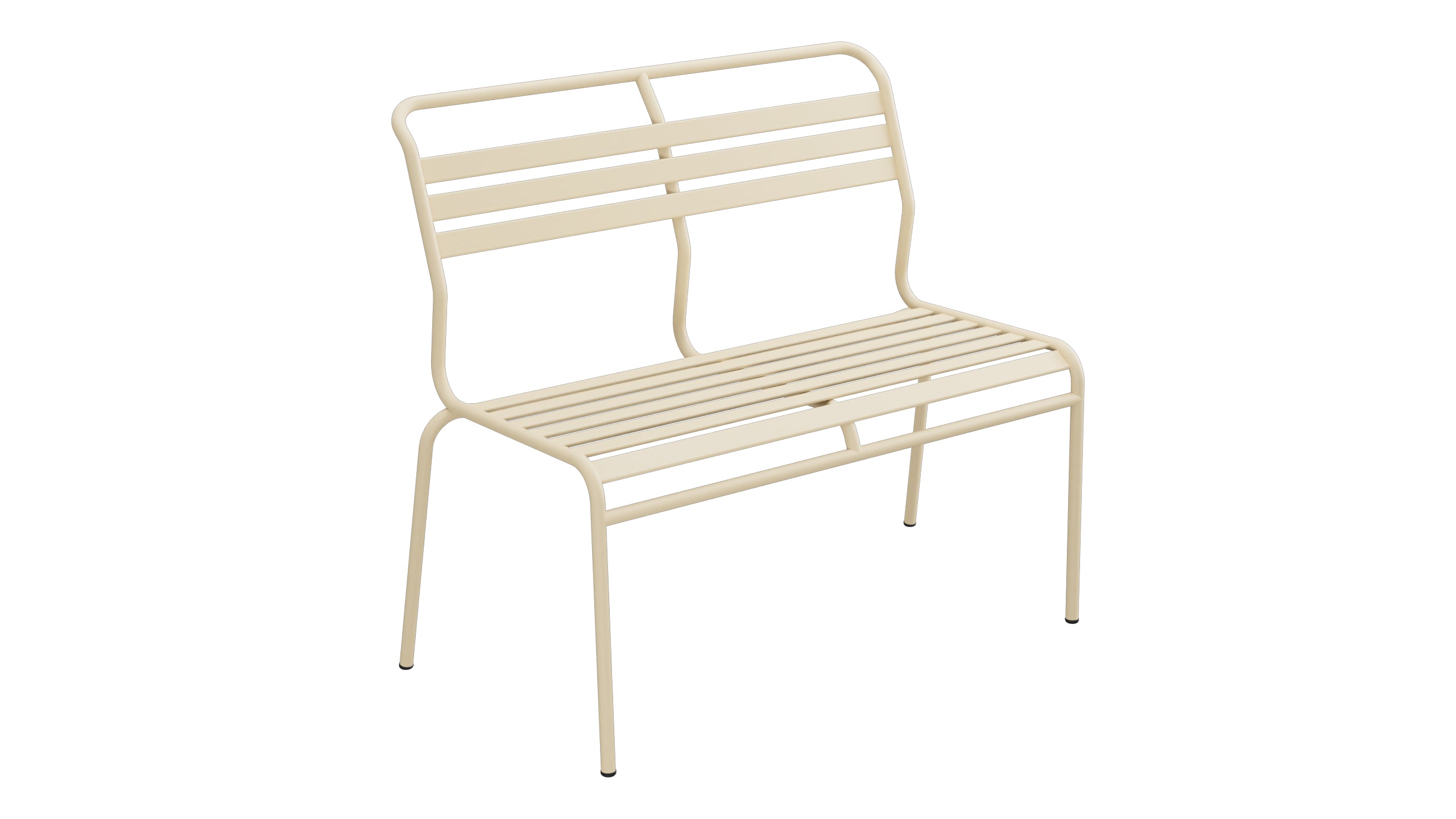 Säntis Lättli-2er Gartenbank ohne Armlehne in Pastellbraun präsentiert im Onlineshop von KAQTU Design AG. Gartenbank ist von Schaffner