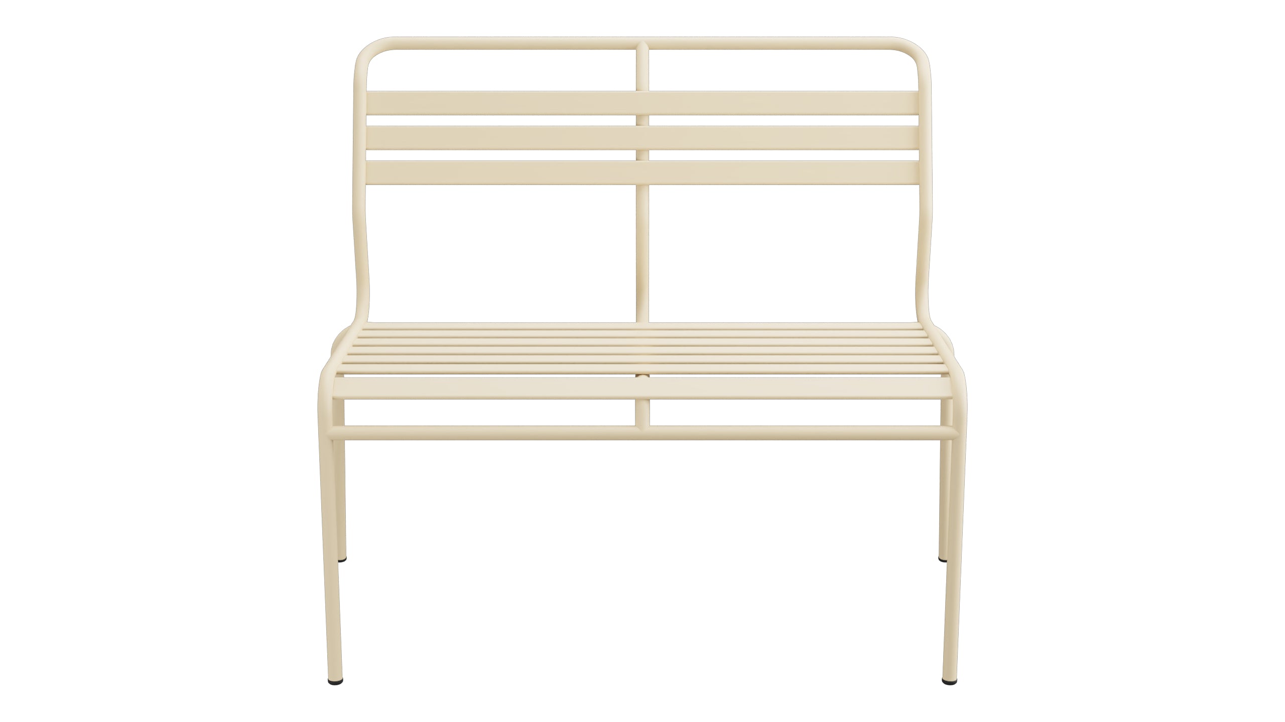Säntis Lättli-2er Gartenbank ohne Armlehne in Pastellbraun präsentiert im Onlineshop von KAQTU Design AG. Gartenbank ist von Schaffner