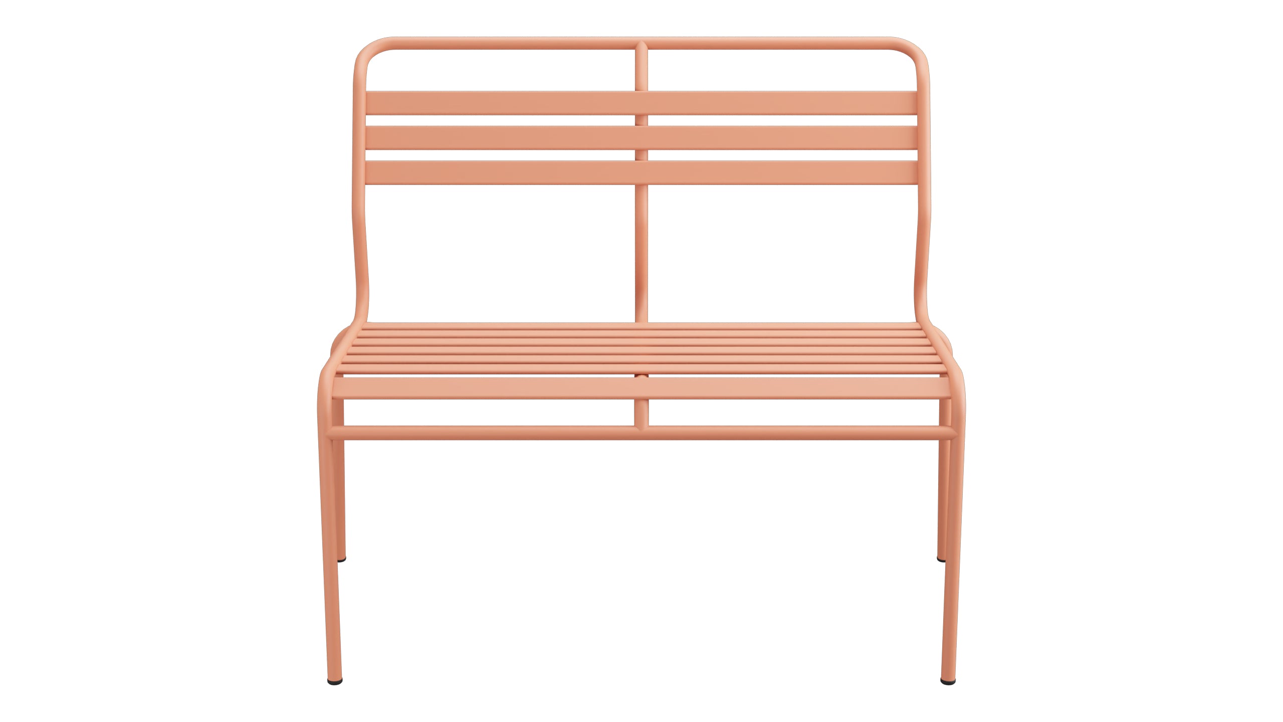 Säntis Lättli-2er Gartenbank ohne Armlehne in Pastellterracotta präsentiert im Onlineshop von KAQTU Design AG. Gartenbank ist von Schaffner