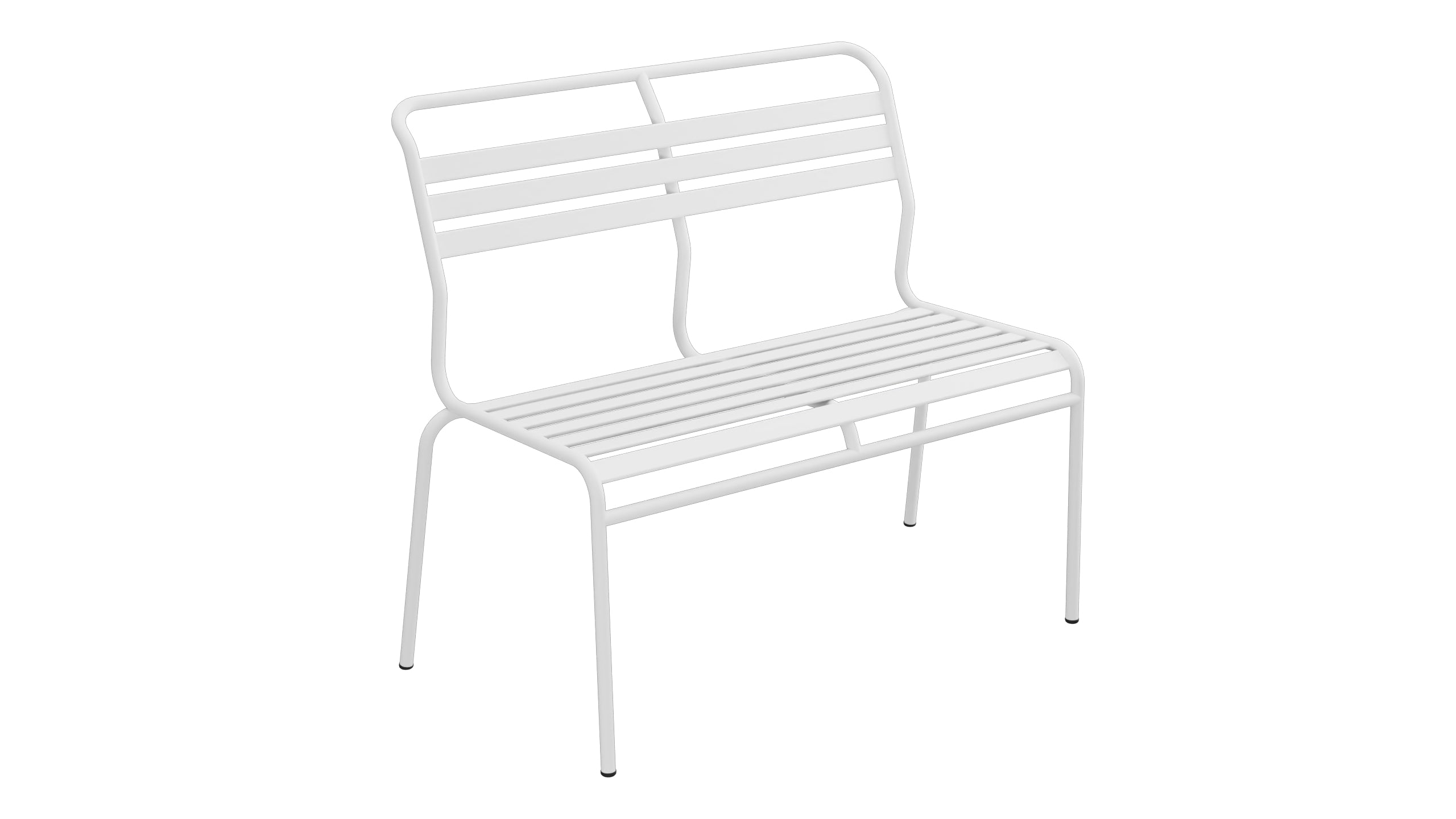 Säntis Lättli-2er Gartenbank ohne Armlehne in Weiss präsentiert im Onlineshop von KAQTU Design AG. Gartenbank ist von Schaffner