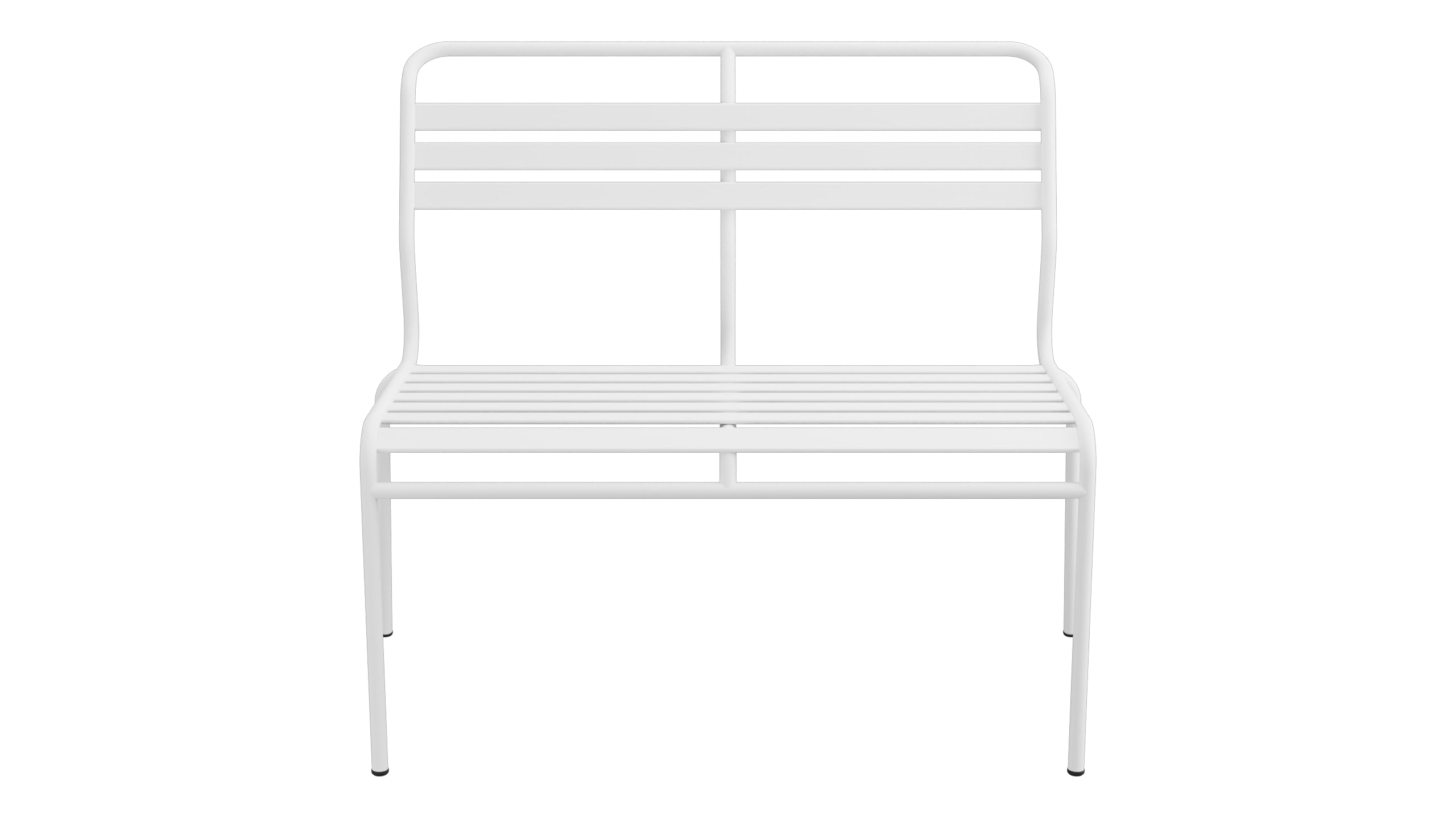 Säntis Lättli-2er Gartenbank ohne Armlehne in Weiss präsentiert im Onlineshop von KAQTU Design AG. Gartenbank ist von Schaffner