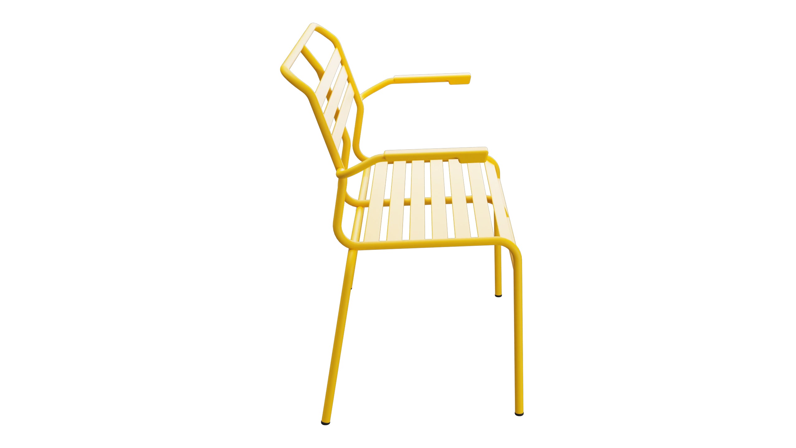 Säntis Lättli-2er Gartenbank mit Armlehne in Gelb präsentiert im Onlineshop von KAQTU Design AG. Gartenbank ist von Schaffner