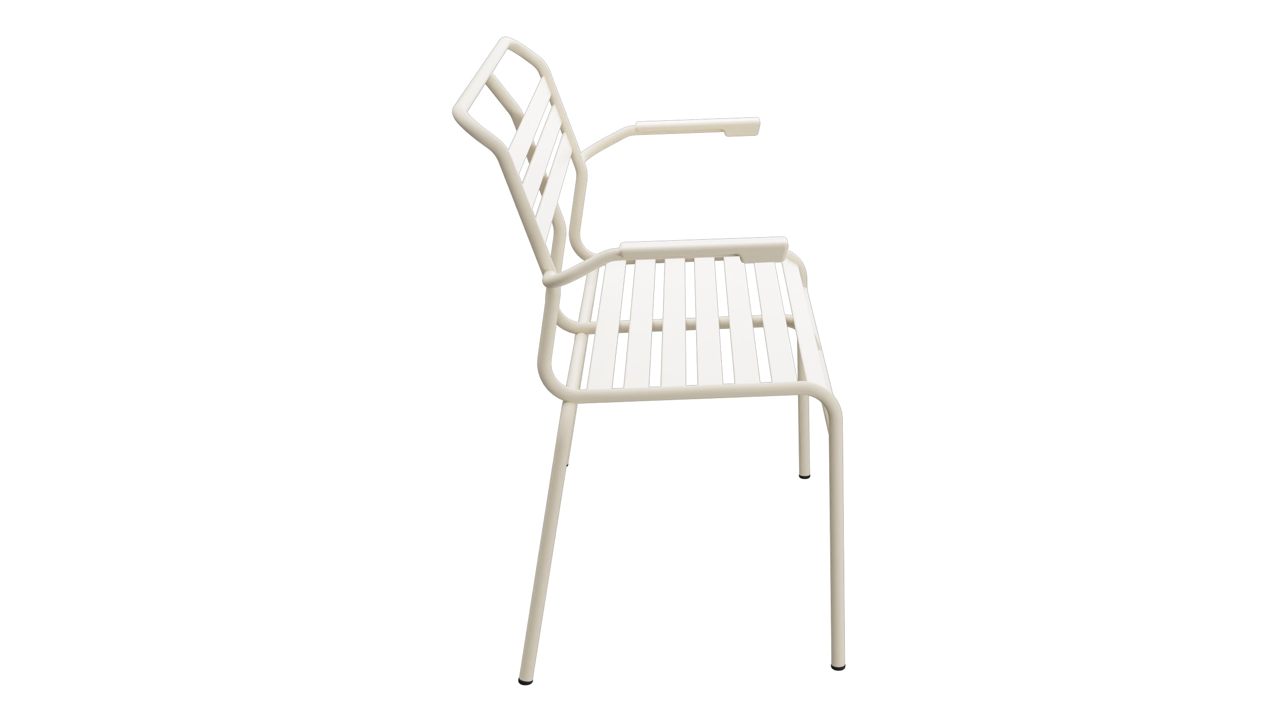 Säntis Lättli-2er Gartenbank mit Armlehne in Pastellsand präsentiert im Onlineshop von KAQTU Design AG. Gartenbank ist von Schaffner