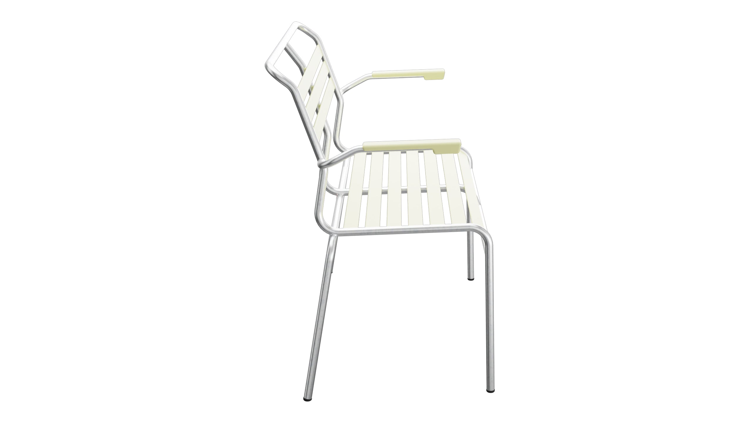 Säntis Lättli-2er Gartenbank mit Armlehne in Buchsbaumgelb präsentiert im Onlineshop von KAQTU Design AG. Gartenbank ist von Schaffner