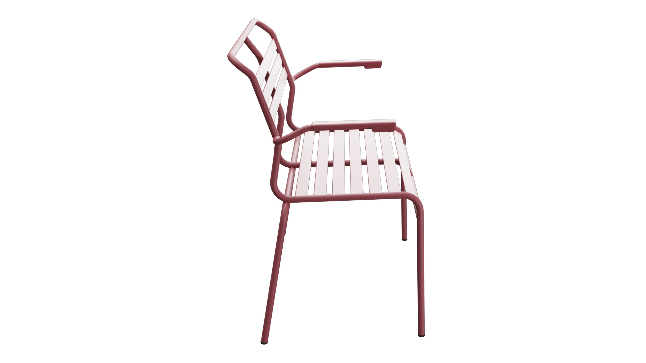 Säntis Lättli-2er Gartenbank mit Armlehne in Bordeaux präsentiert im Onlineshop von KAQTU Design AG. Gartenbank ist von Schaffner