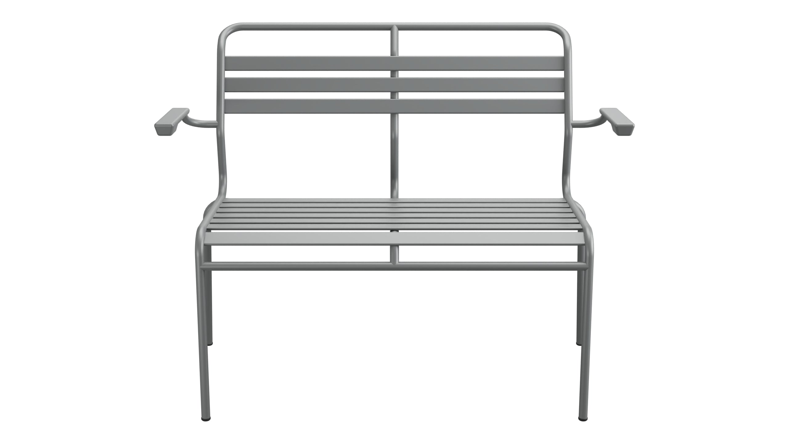 Säntis Lättli-2er Gartenbank mit Armlehne in Graphit präsentiert im Onlineshop von KAQTU Design AG. Gartenbank ist von Schaffner