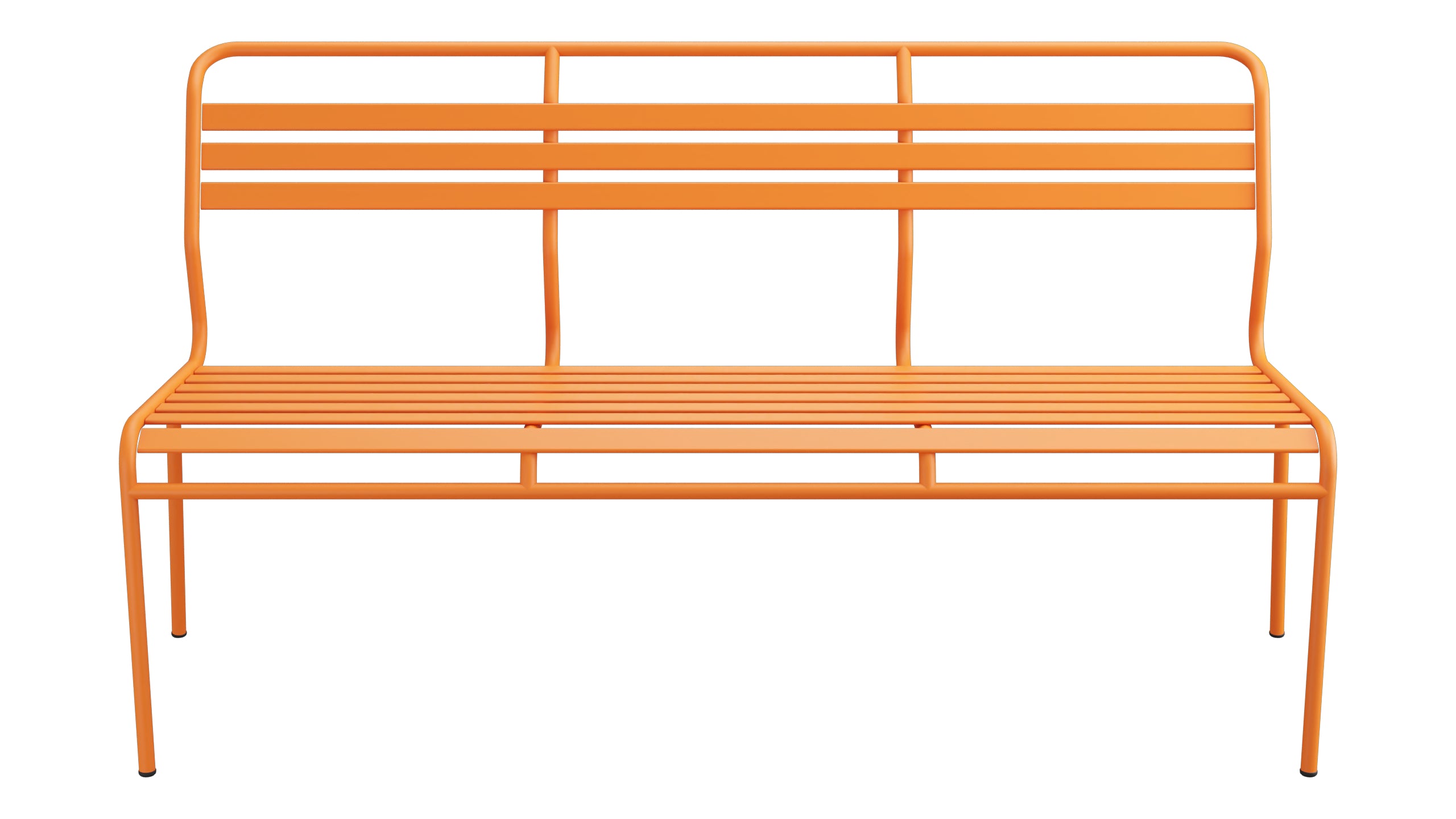 Säntis Lättli-3er Gartenbank ohne Armlehne in Orange präsentiert im Onlineshop von KAQTU Design AG. Gartenbank ist von Schaffner