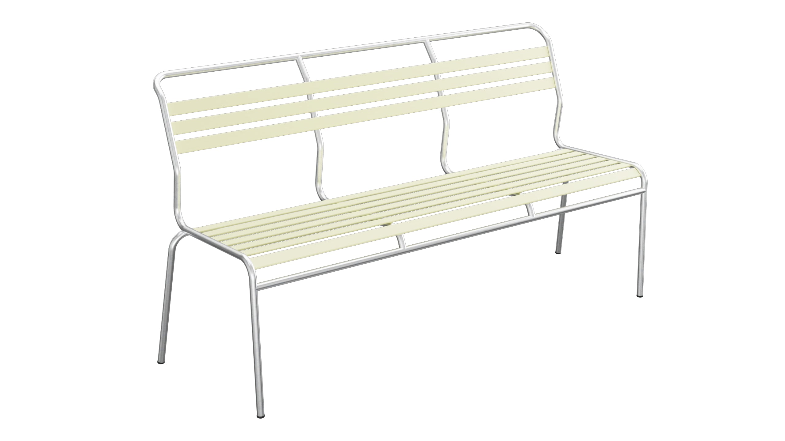 Säntis Lättli-3er Gartenbank ohne Armlehne in Buchsbaumgelb präsentiert im Onlineshop von KAQTU Design AG. Gartenbank ist von Schaffner