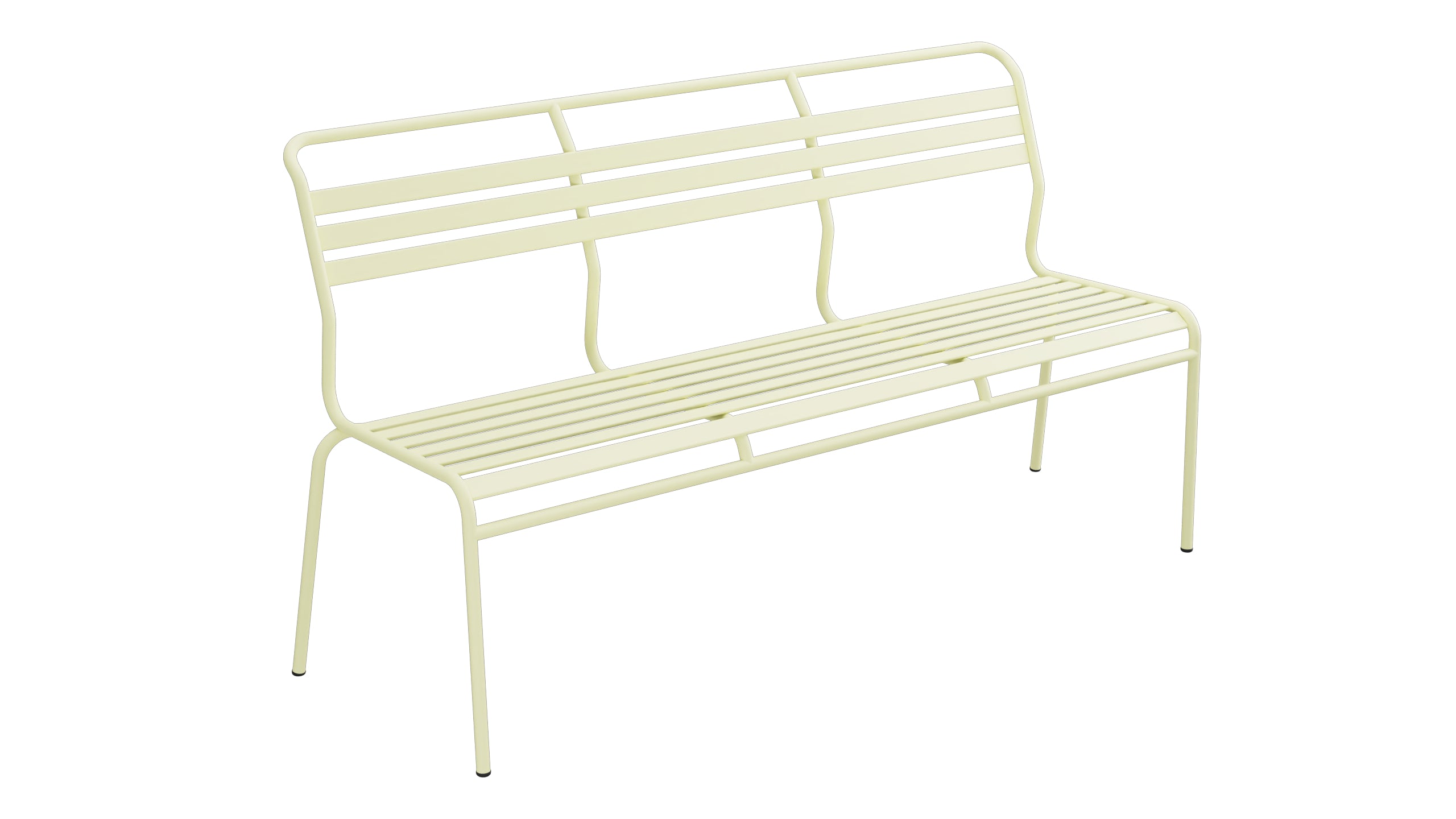 Säntis Lättli-3er Gartenbank ohne Armlehne in Buchsbaumgelb präsentiert im Onlineshop von KAQTU Design AG. Gartenbank ist von Schaffner