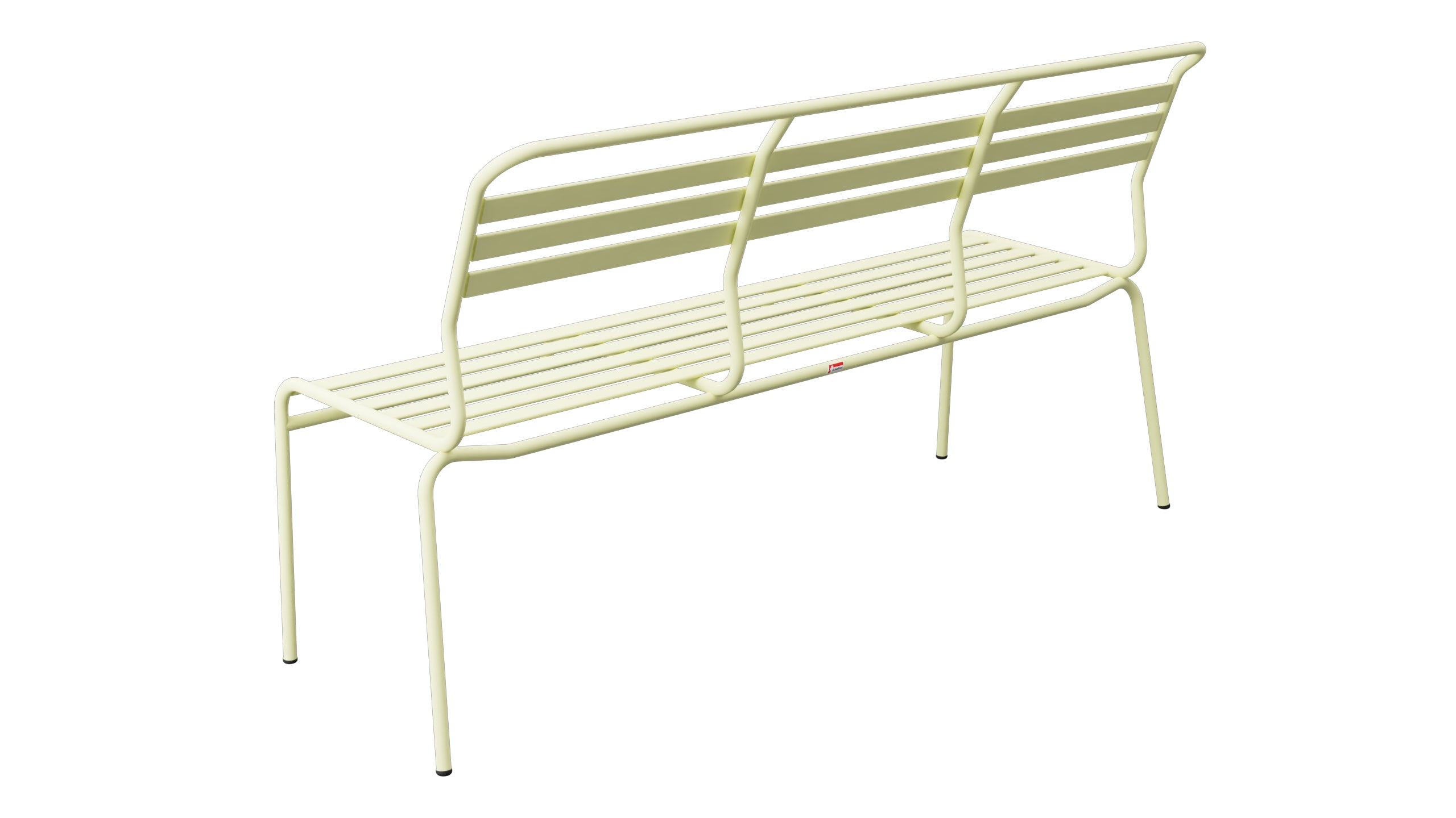 Säntis Lättli-3er Gartenbank ohne Armlehne in Buchsbaumgelb präsentiert im Onlineshop von KAQTU Design AG. Gartenbank ist von Schaffner