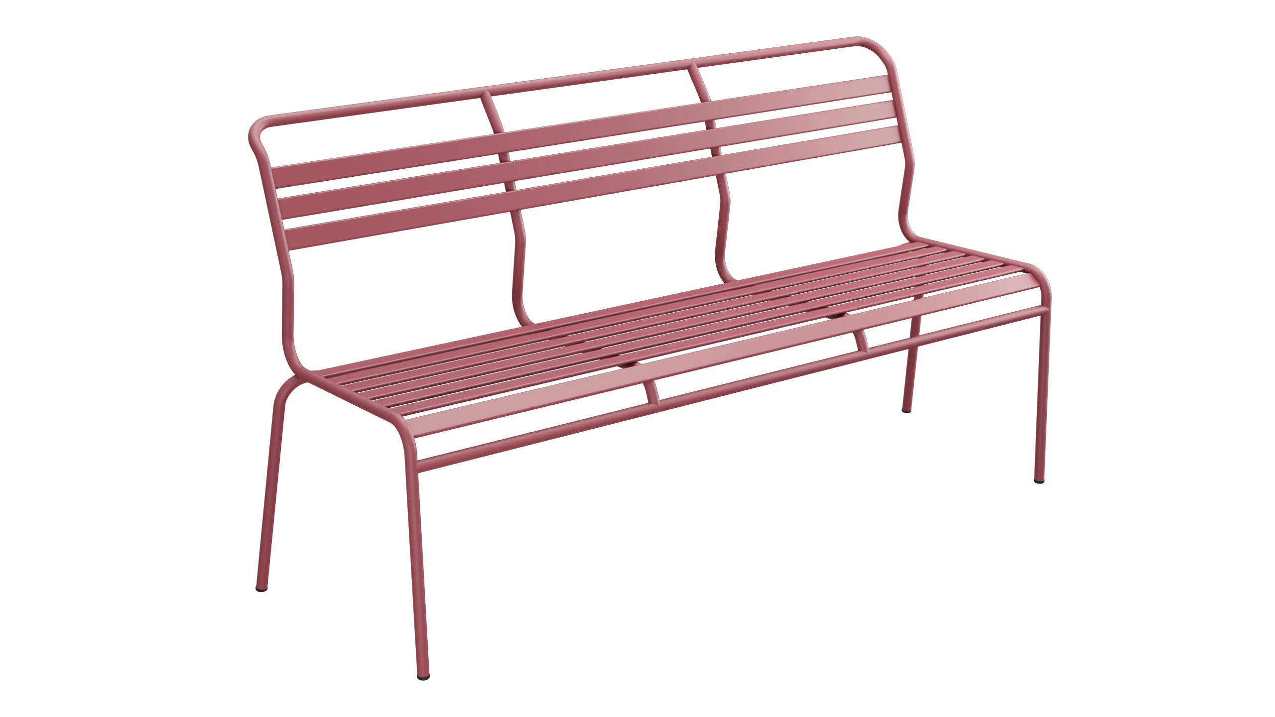 Säntis Lättli-3er Gartenbank ohne Armlehne in Bordeaux präsentiert im Onlineshop von KAQTU Design AG. Gartenbank ist von Schaffner