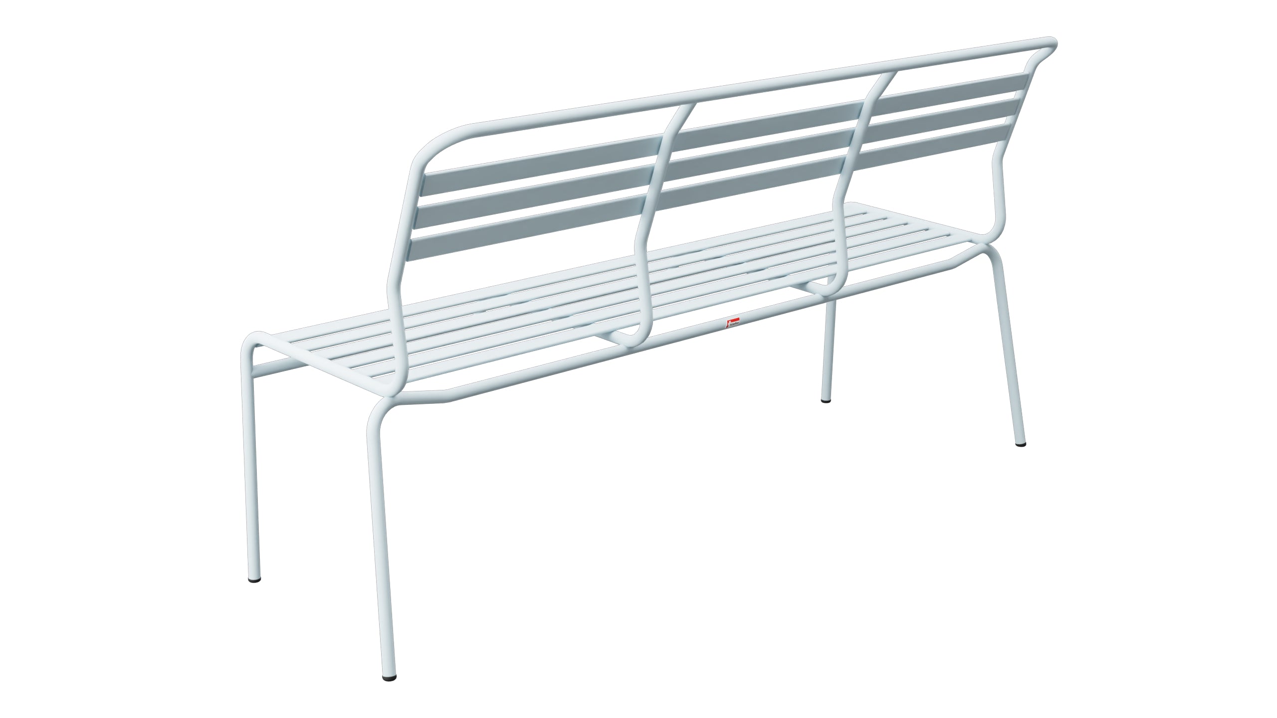 Säntis Lättli-3er Gartenbank ohne Armlehne in Pastellblau präsentiert im Onlineshop von KAQTU Design AG. Gartenbank ist von Schaffner