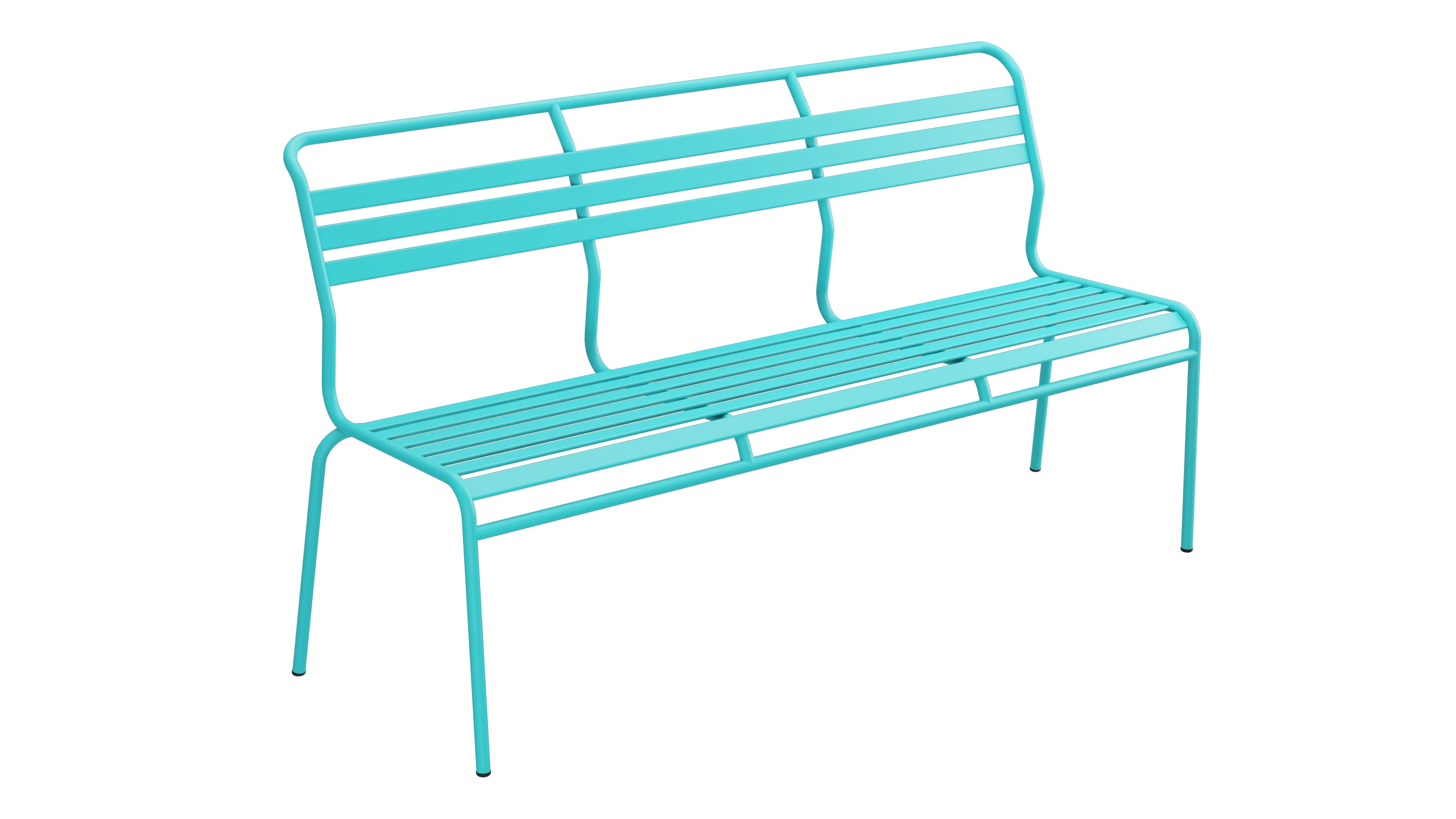 Säntis Lättli-3er Gartenbank ohne Armlehne in Türkis präsentiert im Onlineshop von KAQTU Design AG. Gartenbank ist von Schaffner