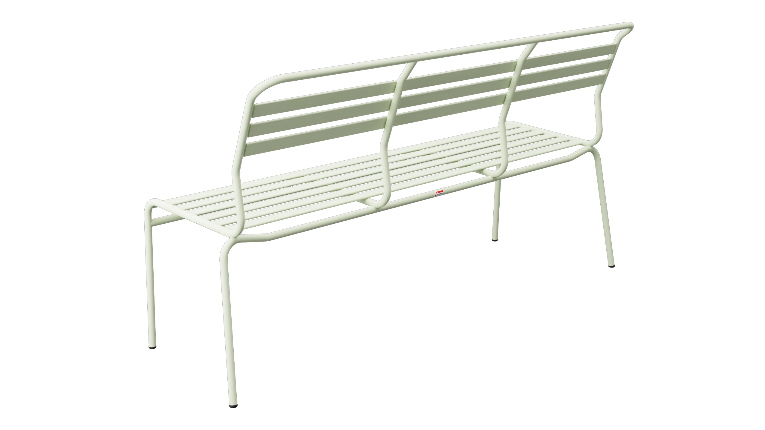 Säntis Lättli-3er Gartenbank ohne Armlehne in Pastellgrün präsentiert im Onlineshop von KAQTU Design AG. Gartenbank ist von Schaffner