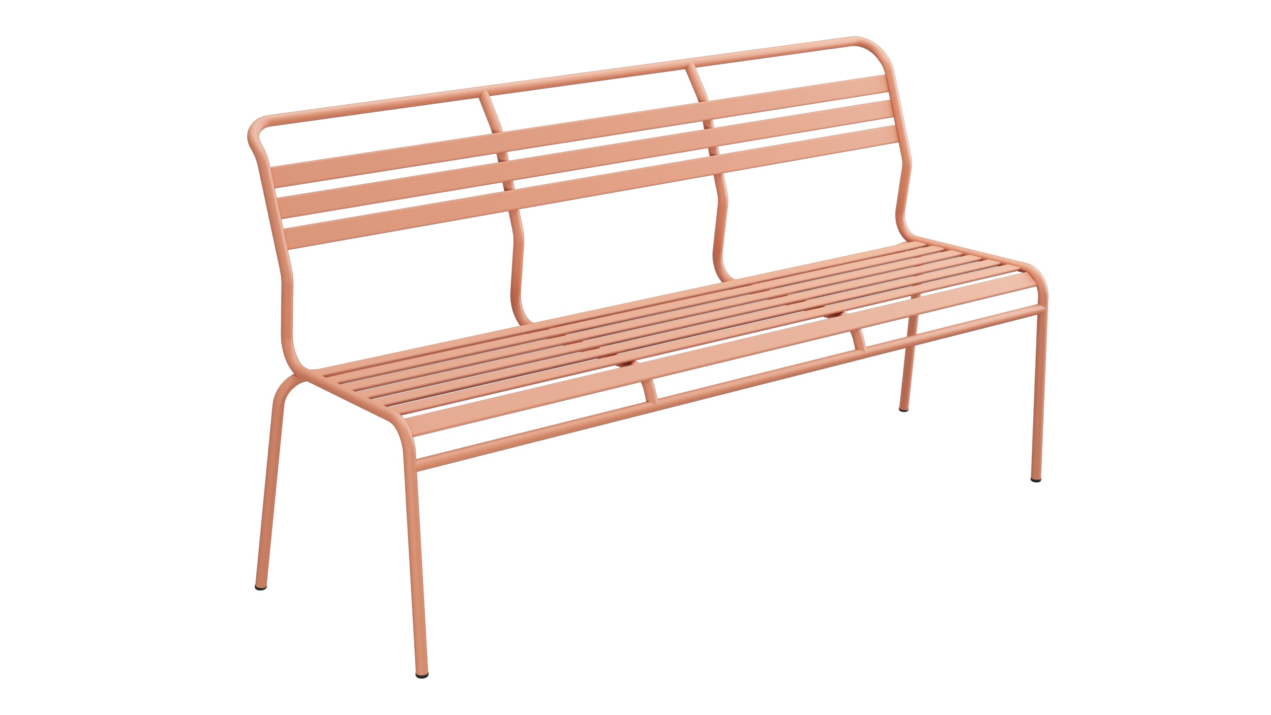 Säntis Lättli-3er Gartenbank ohne Armlehne in Pastellterracotta präsentiert im Onlineshop von KAQTU Design AG. Gartenbank ist von Schaffner