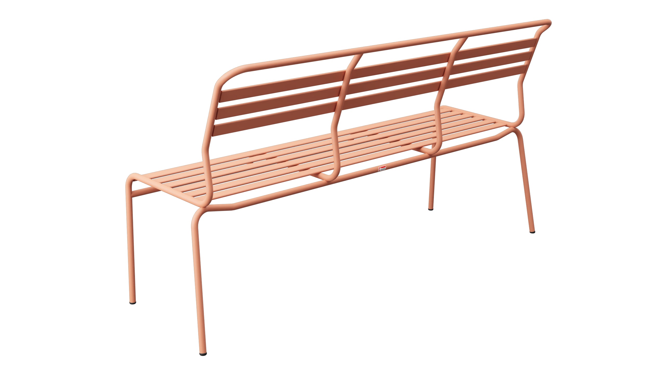 Säntis Lättli-3er Gartenbank ohne Armlehne in Pastellterracotta präsentiert im Onlineshop von KAQTU Design AG. Gartenbank ist von Schaffner