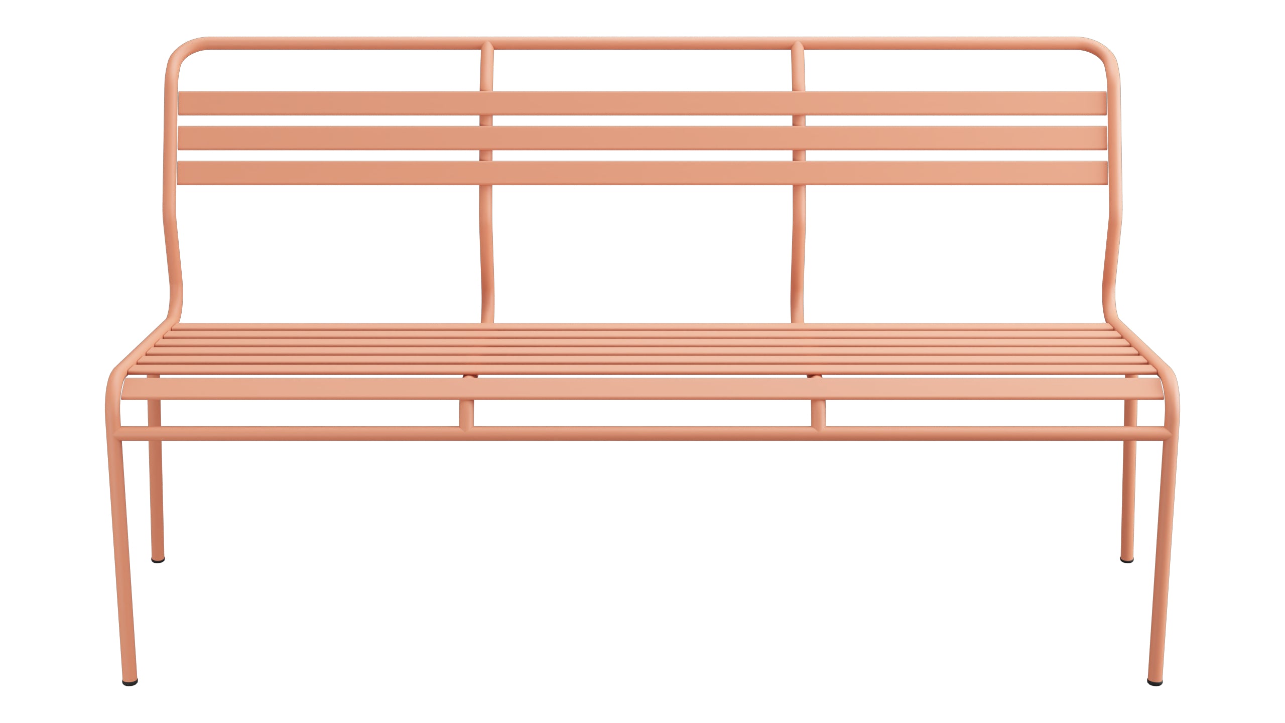 Säntis Lättli-3er Gartenbank ohne Armlehne in Pastellterracotta präsentiert im Onlineshop von KAQTU Design AG. Gartenbank ist von Schaffner