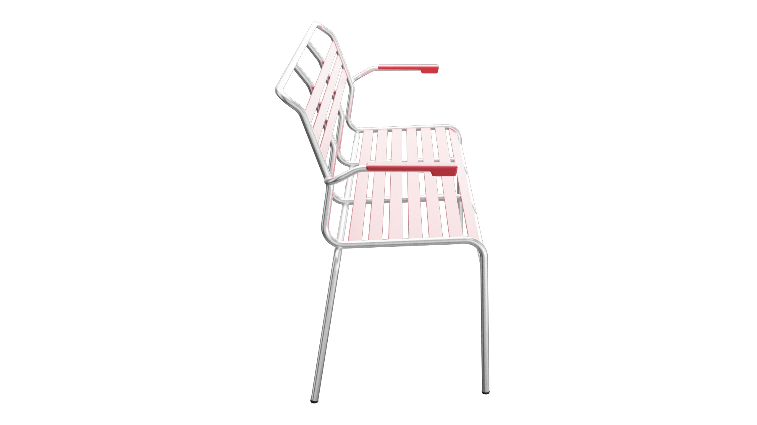 Säntis Lättli-3er Gartenbank mit Armlehne in Ahornrot präsentiert im Onlineshop von KAQTU Design AG. Gartenbank ist von Schaffner