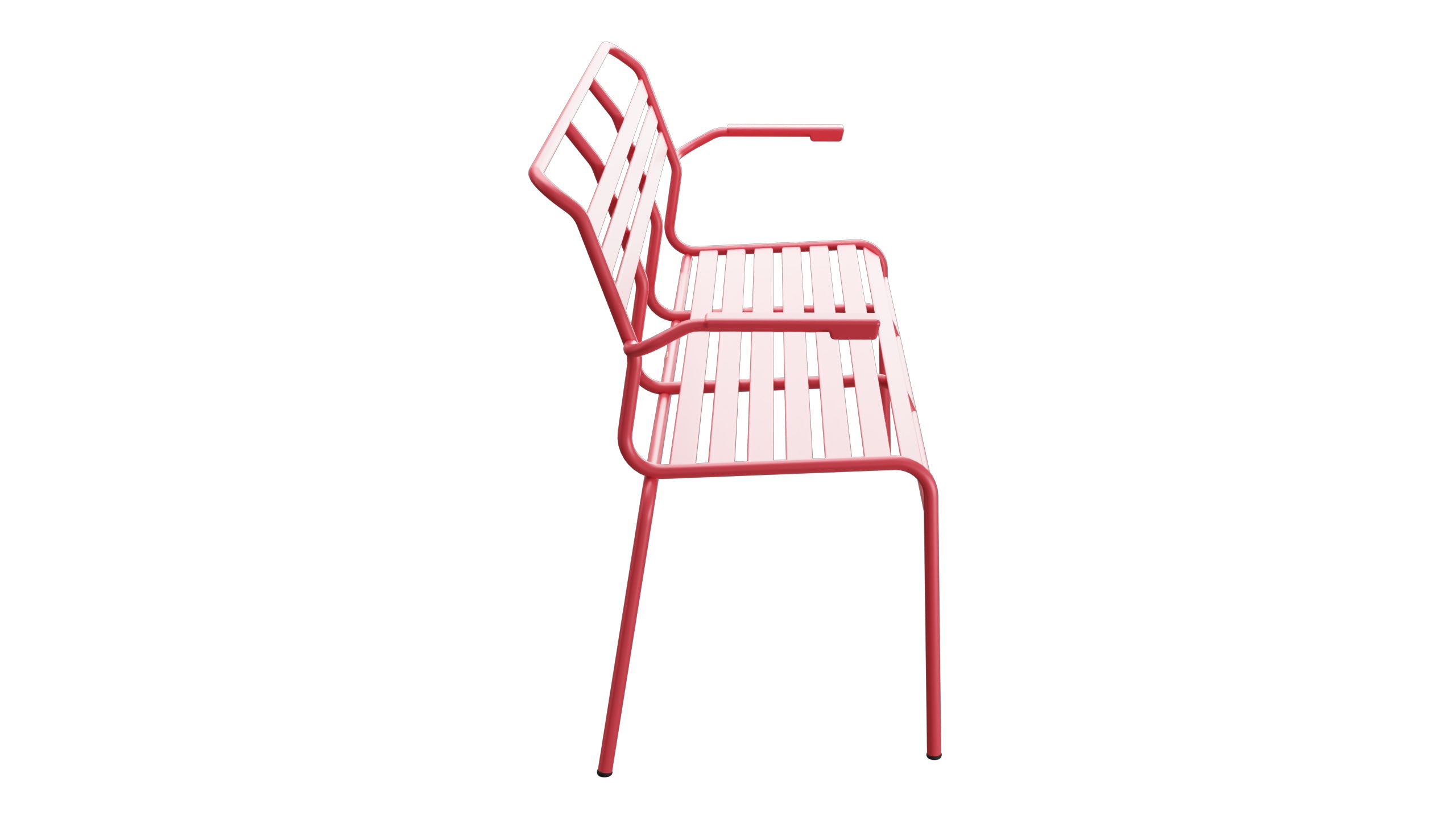 Säntis Lättli-3er Gartenbank mit Armlehne in Ahornrot präsentiert im Onlineshop von KAQTU Design AG. Gartenbank ist von Schaffner