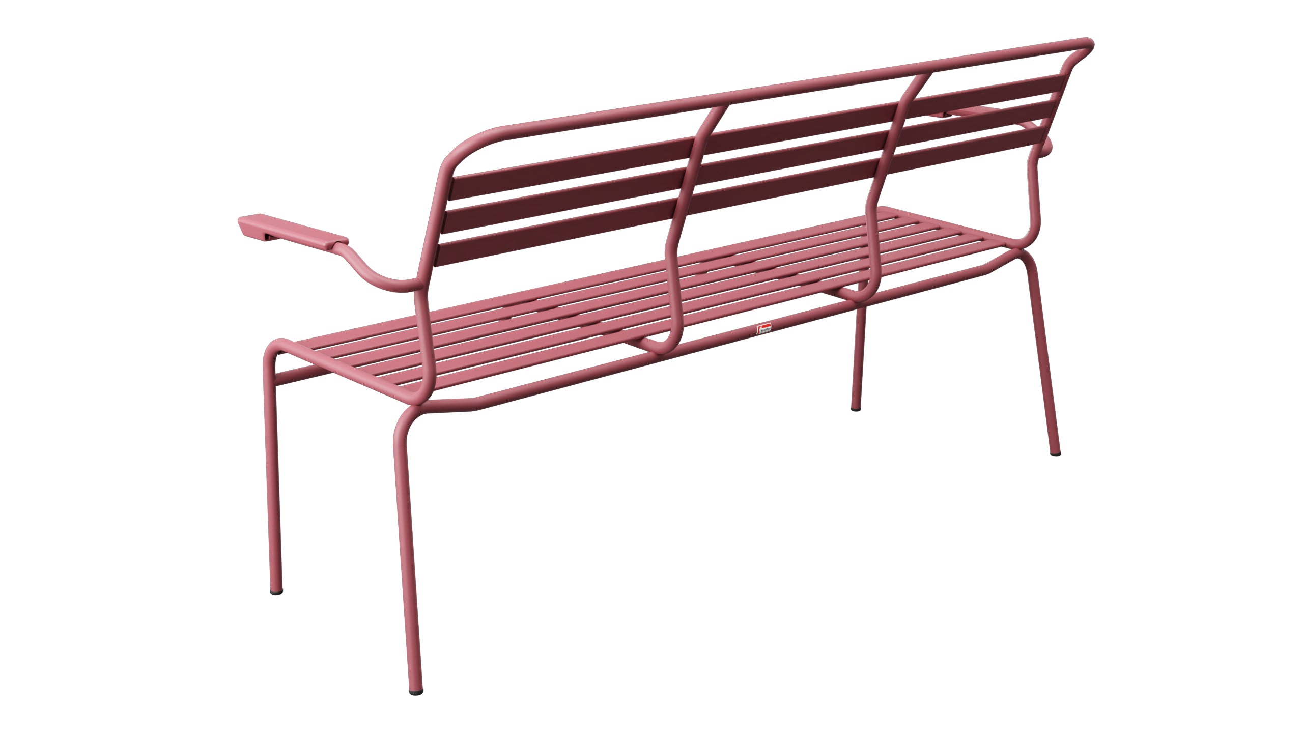 Säntis Lättli-3er Gartenbank mit Armlehne in Bordeaux präsentiert im Onlineshop von KAQTU Design AG. Gartenbank ist von Schaffner