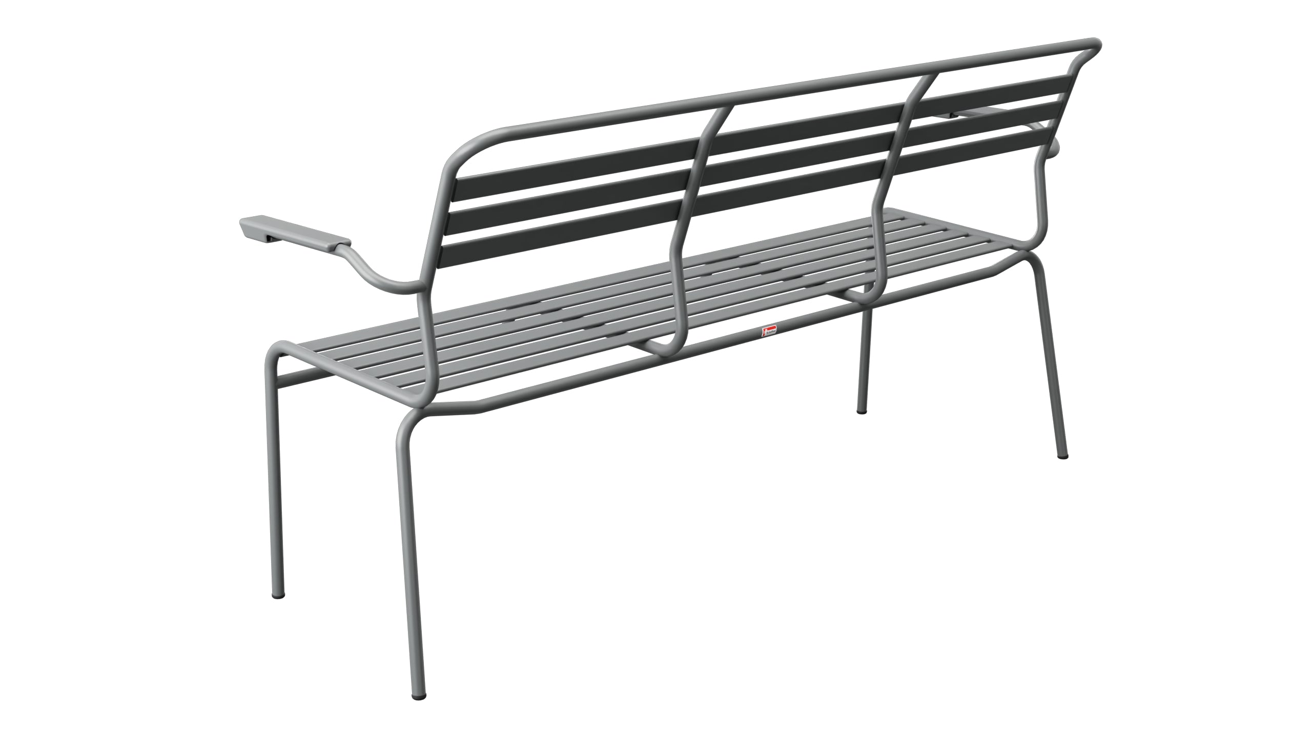 Säntis Lättli-3er Gartenbank mit Armlehne in Graphit präsentiert im Onlineshop von KAQTU Design AG. Gartenbank ist von Schaffner