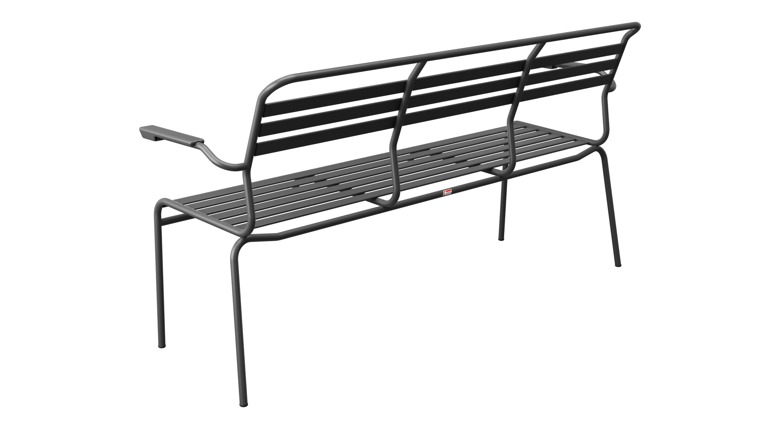 Säntis Lättli-3er Gartenbank mit Armlehne in Anthrazit präsentiert im Onlineshop von KAQTU Design AG. Gartenbank ist von Schaffner