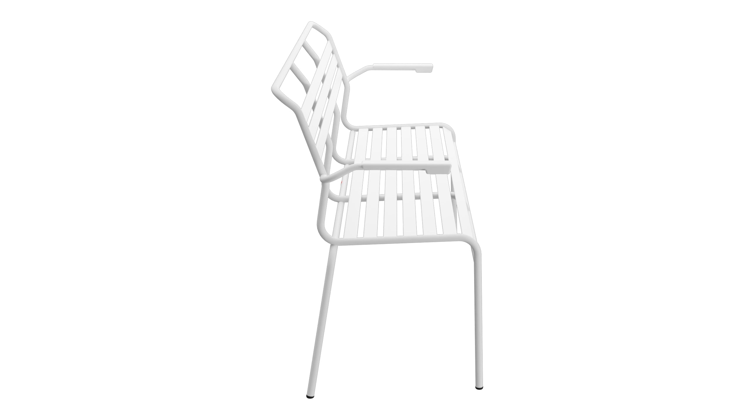 Säntis Lättli-3er Gartenbank mit Armlehne in Weiss präsentiert im Onlineshop von KAQTU Design AG. Gartenbank ist von Schaffner