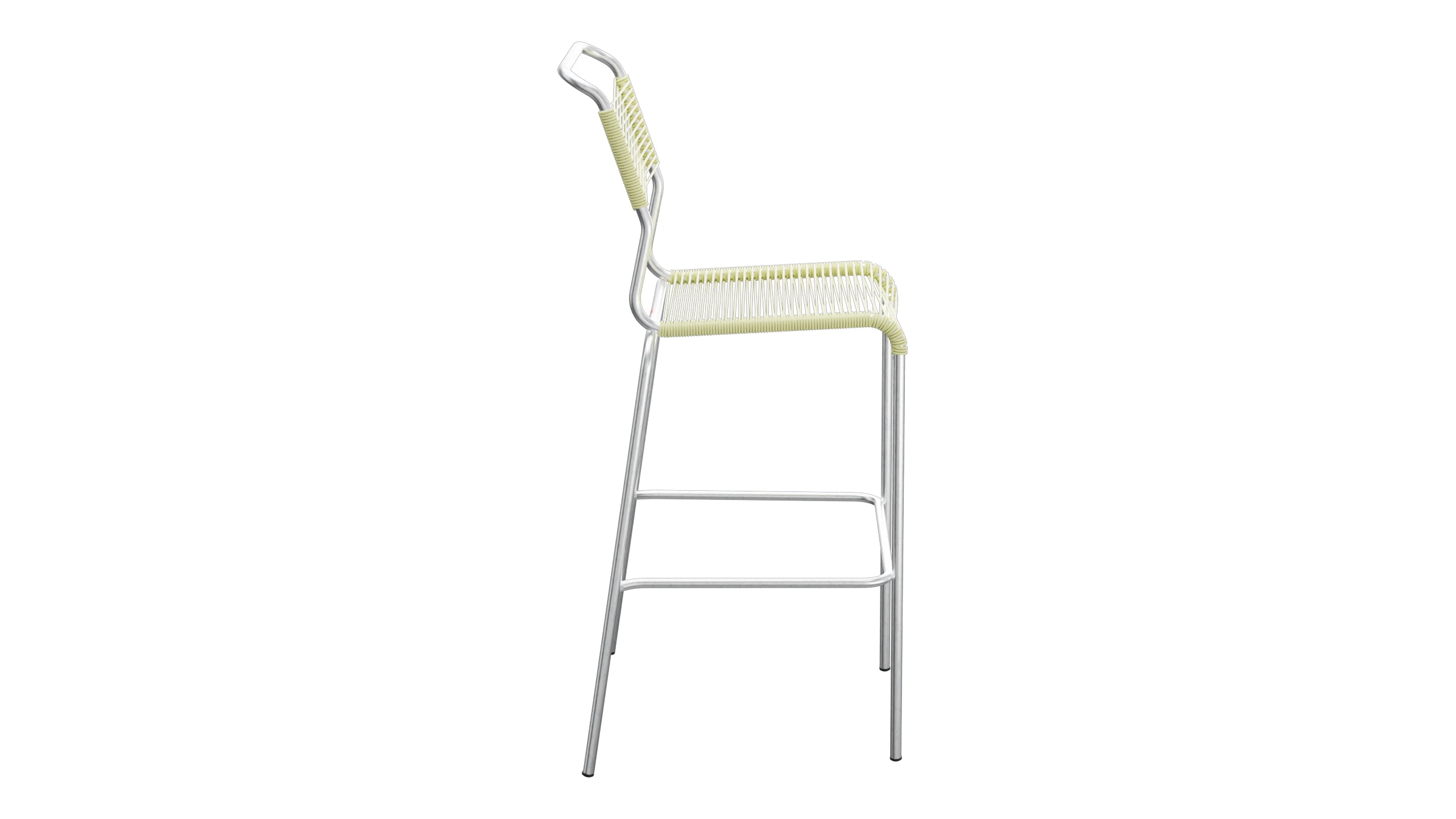 Säntis Spaghetti-Barstuhl Outdoor ohne Armlehne in Buchsbaumgelb präsentiert im Onlineshop von KAQTU Design AG. Outdoor-Barstuhl ist von Schaffner