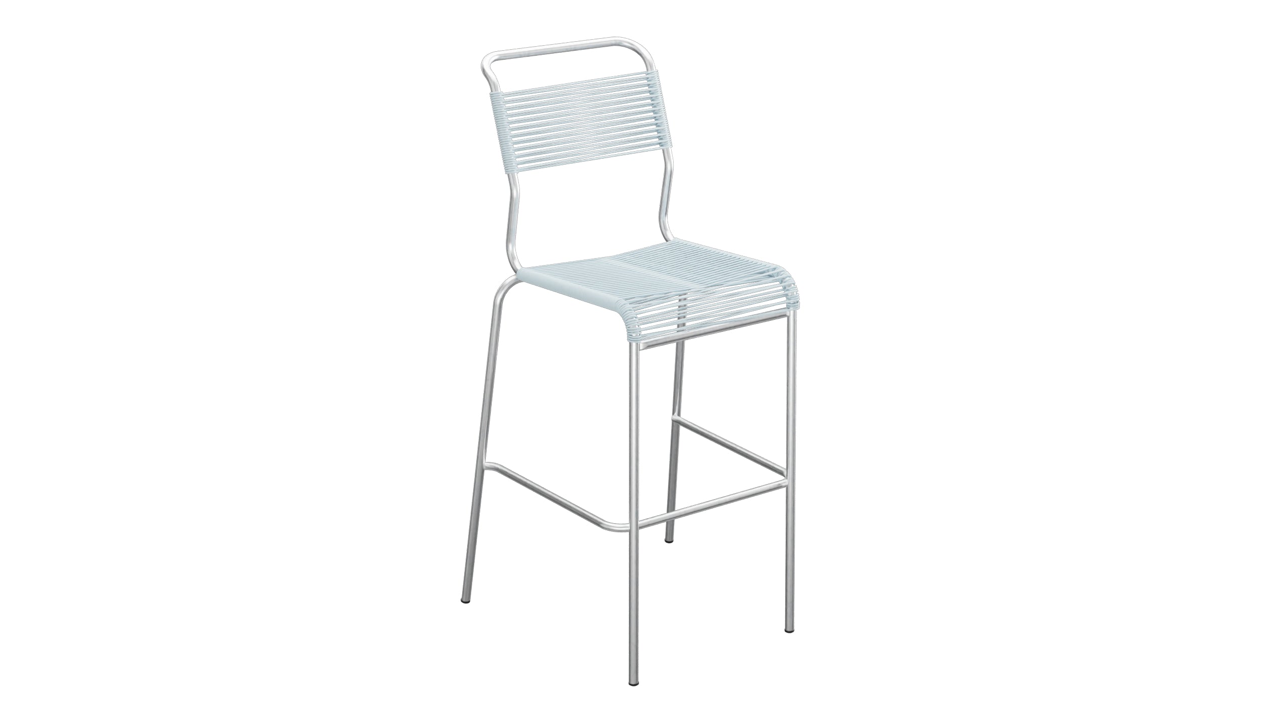Säntis Spaghetti-Barstuhl Outdoor ohne Armlehne in Pastellblau präsentiert im Onlineshop von KAQTU Design AG. Outdoor-Barstuhl ist von Schaffner