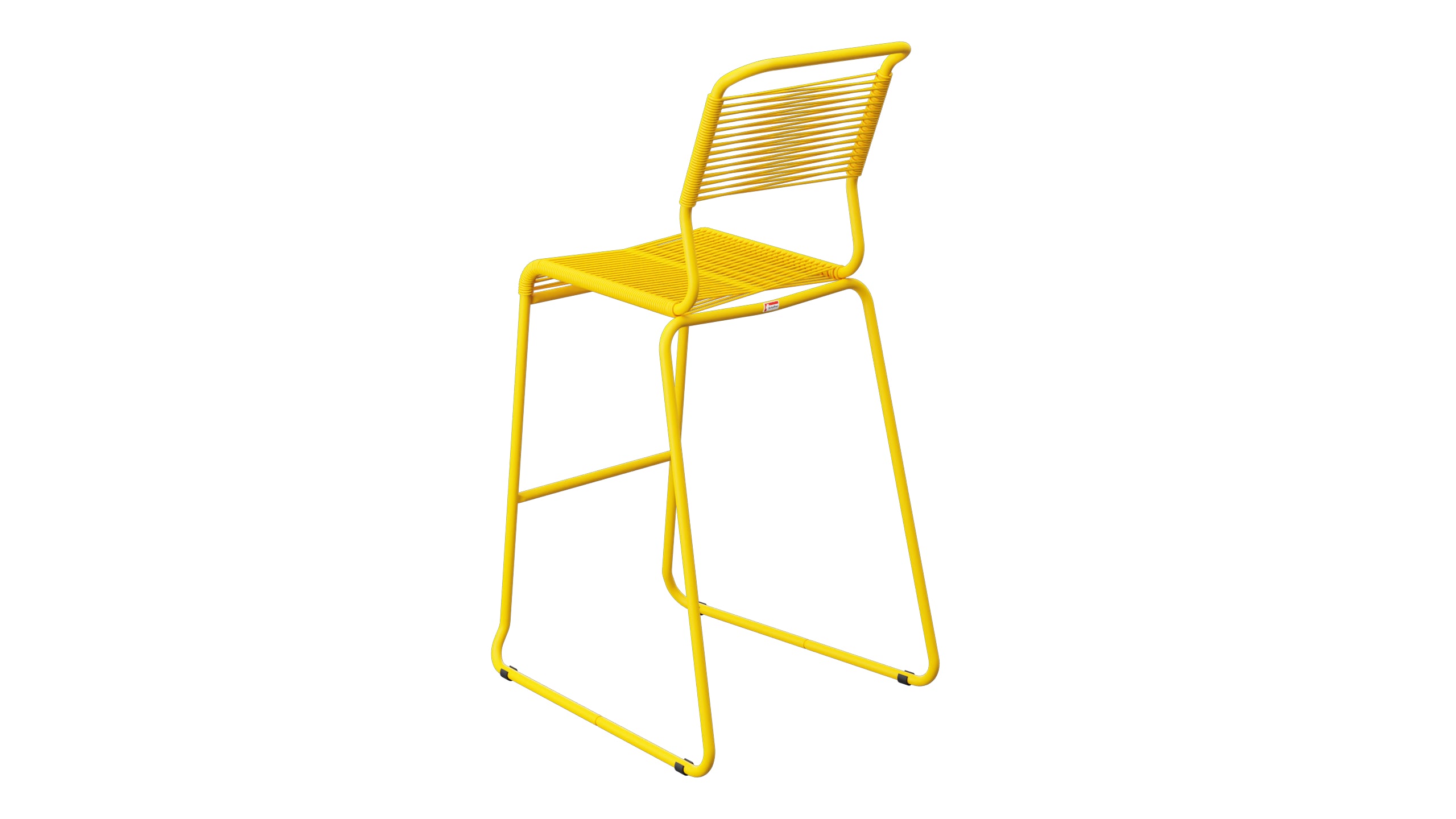 Säntis Spaghetti-Barstuhl Outdoor ohne Armlehne Kufen in Gelb präsentiert im Onlineshop von KAQTU Design AG. Outdoor-Barstuhl ist von Schaffner