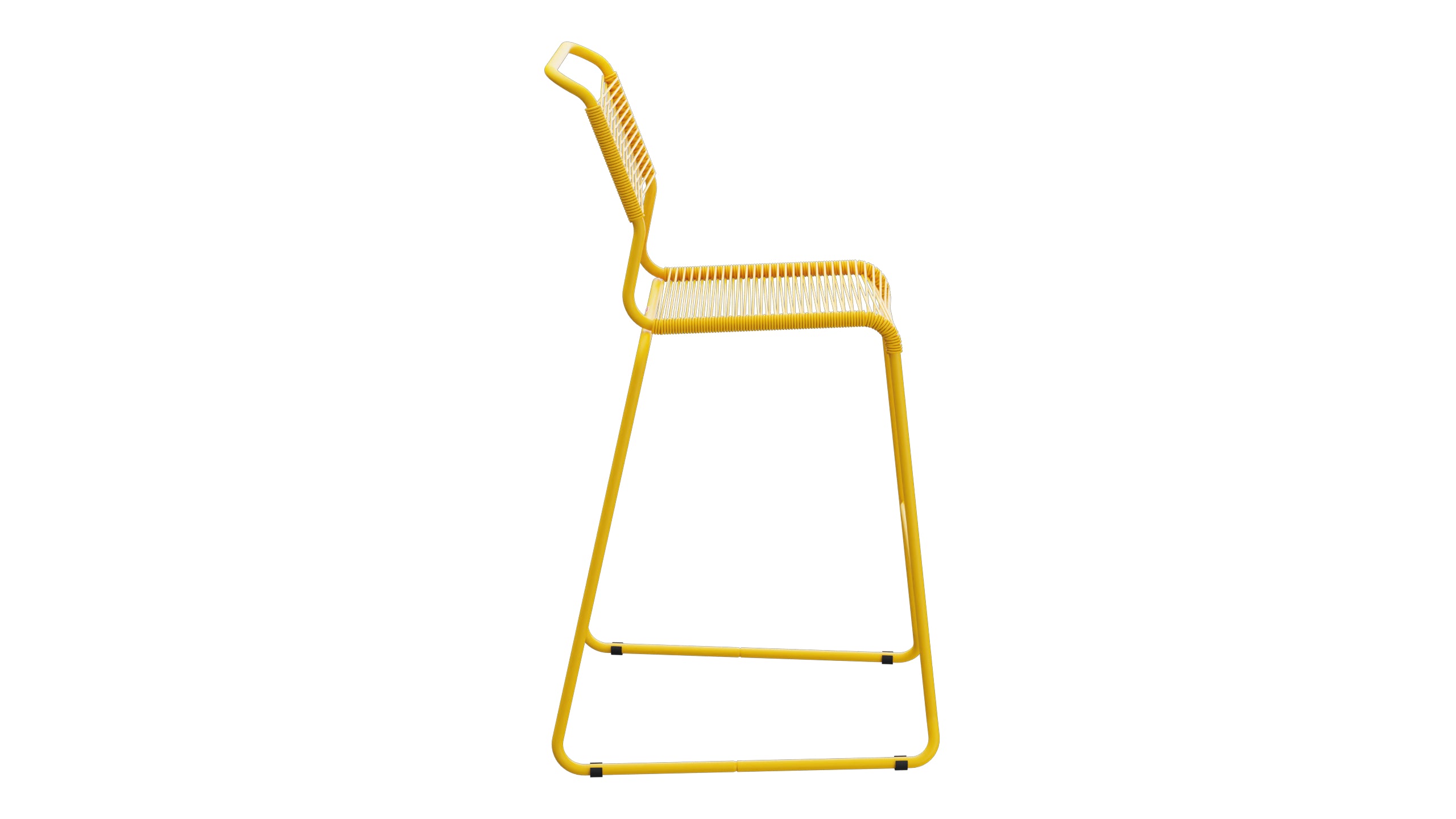 Säntis Spaghetti-Barstuhl Outdoor ohne Armlehne Kufen in Gelb präsentiert im Onlineshop von KAQTU Design AG. Outdoor-Barstuhl ist von Schaffner